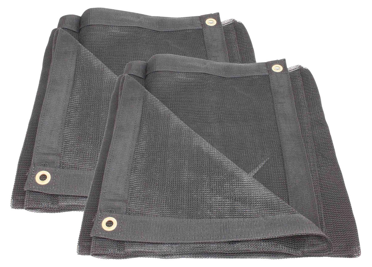 2 Pk 12'x26' Black Heavy Duty 70% Shade Mesh Tarp for Outdoor w/ Grommets 6 Oz