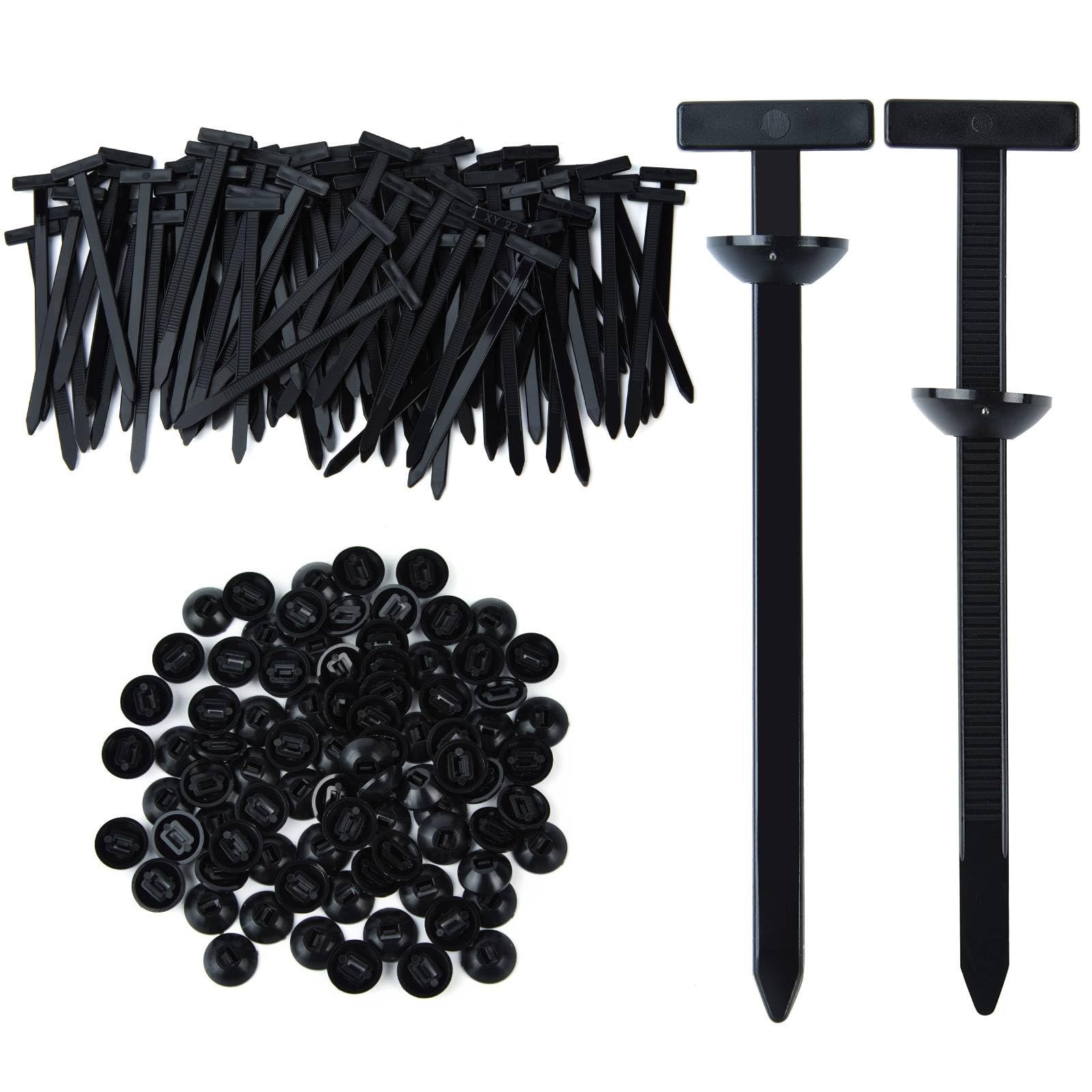 50 PCS Nylon Universal Cable Tie Buckle, Multi-Functional Black Zip Ties with...