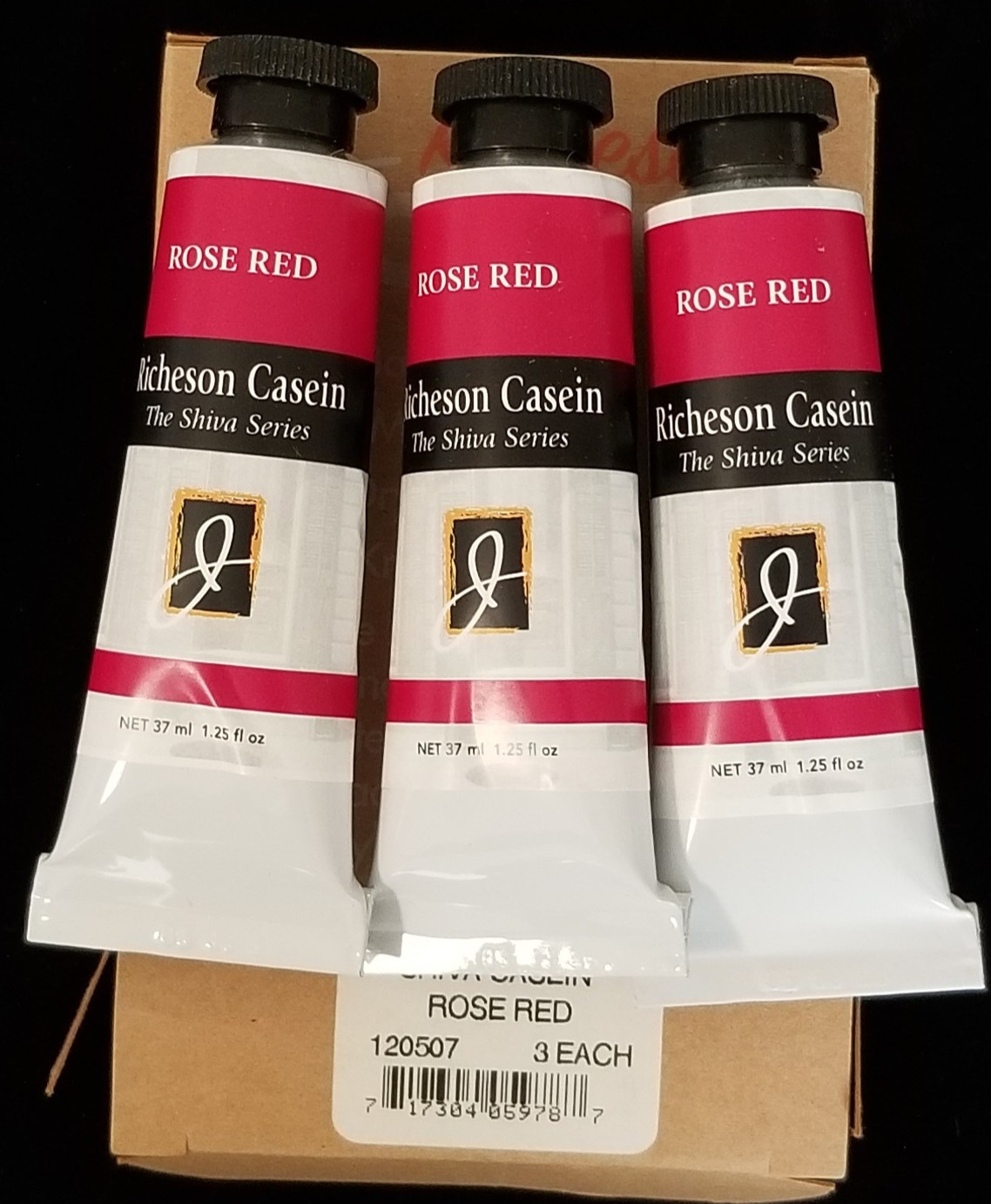 Richeson Casein - The Shiva Series - Rose Red - Set of 3 Tubes - 1.25 Fl Oz each