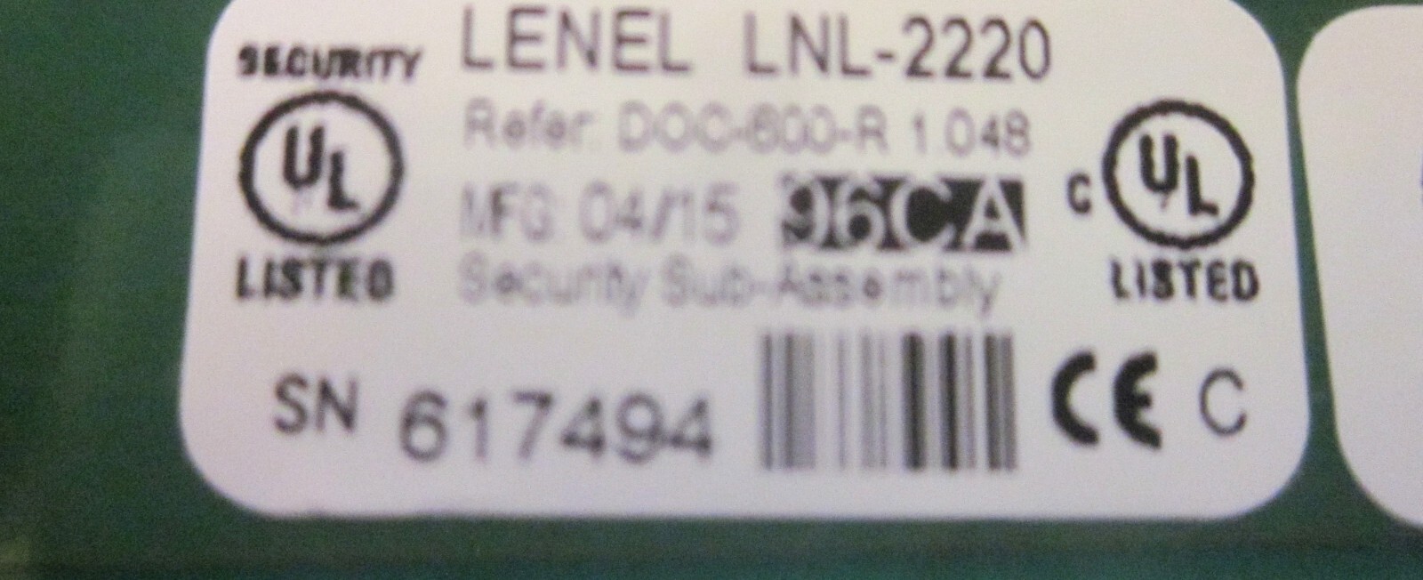 LENEL LNL-2220 Intelligent Dual Reader Control