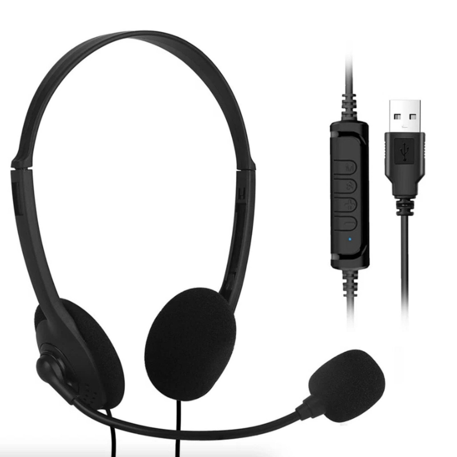 Lightweight Computer Headset With USB Connector For Call Center Use Work Office