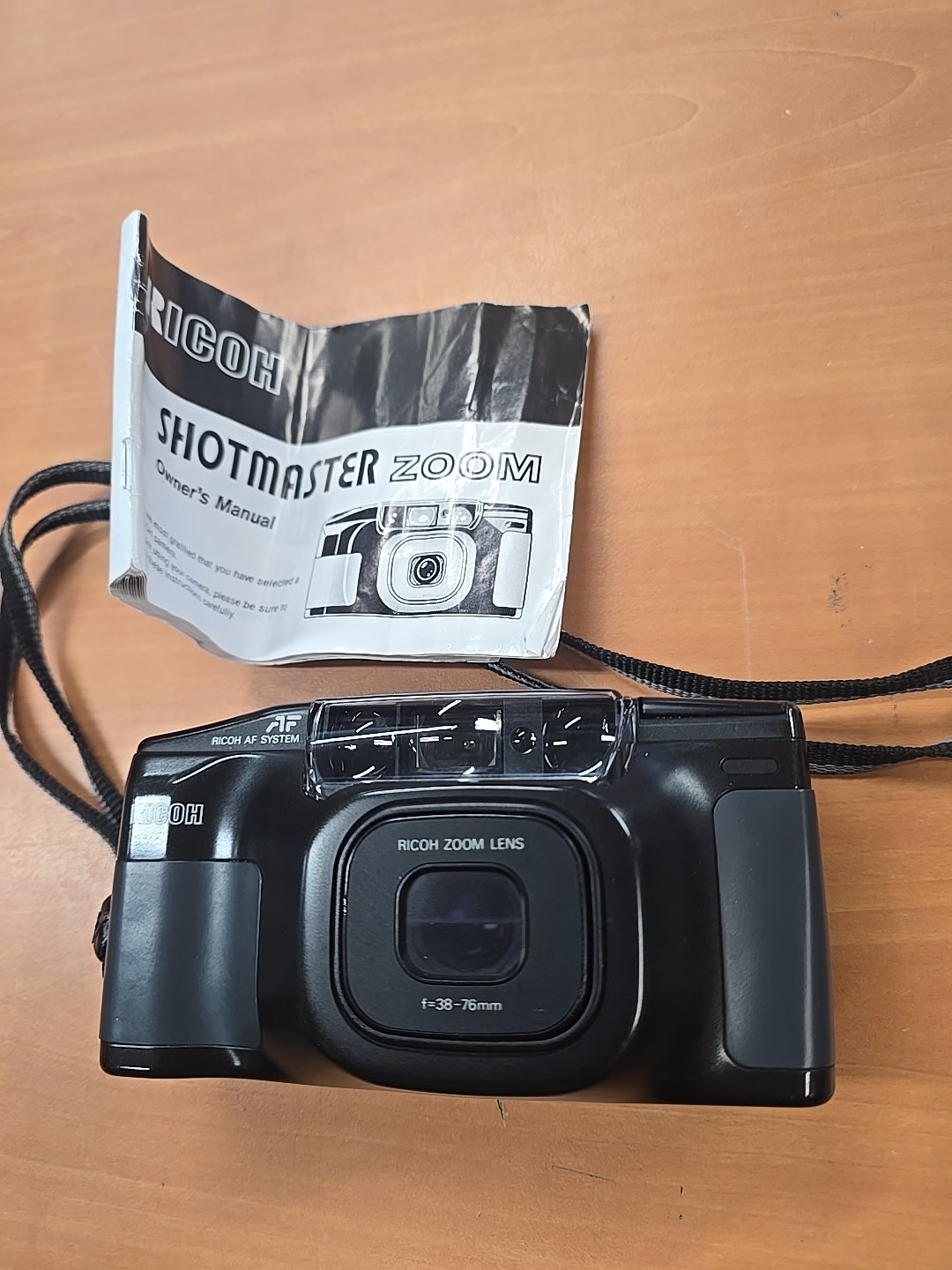 Ricoh shotmaster AF 35mm Film Camera Auto Focus Works In Mustang Case Tested