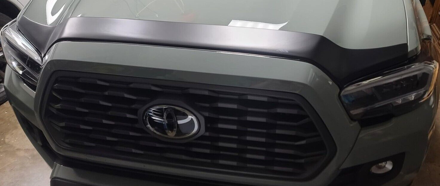 AeroSkin Matte Black Hood Protector Bug Shield Deflector for 16-23 Toyota Tacoma