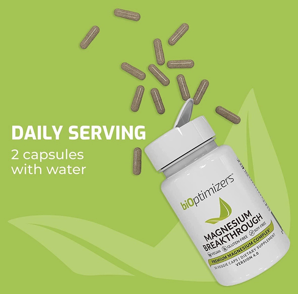Bioptimizers Magnesium Breakthrough 4 ~ 7 essential forms 30 capsules 250mg ea