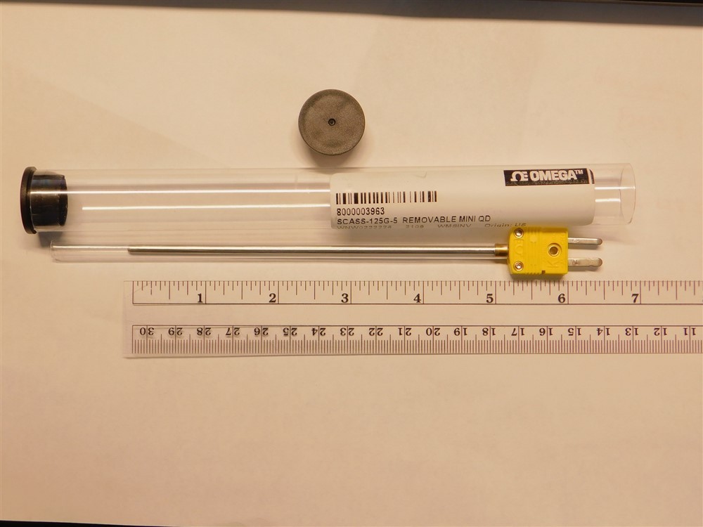 Omega SCASS-125G-5 Type K 0.125"D x 5"L Grounded Junction Thermocouple Probe