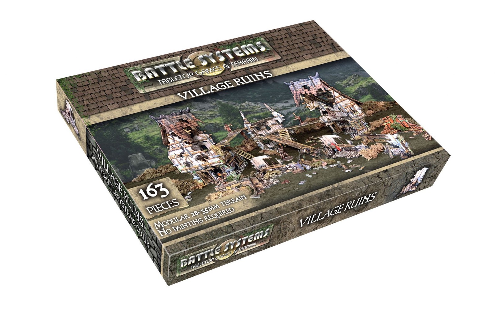 Fantasy Terrain Village Ruins - D&D DND Town Ruined Scenery YHP