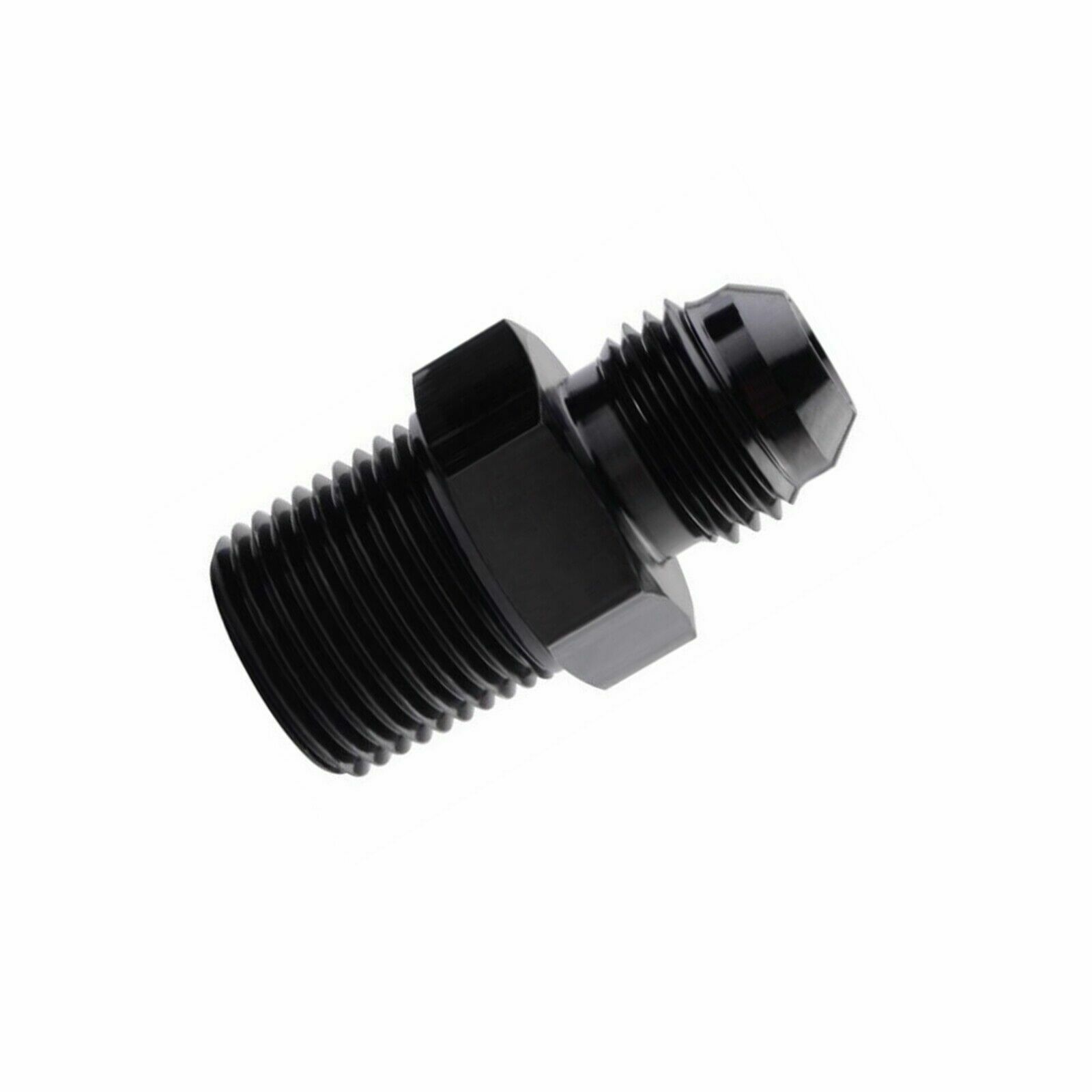 2PCS 6AN Male Flare to 3/8" NPT Hose Fitting Adapter Aluminum Straight Black