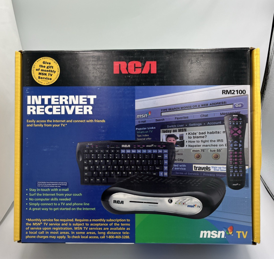 New In Box RCA MSN TV RM2100 Internet Receiver Kit - NO Manual