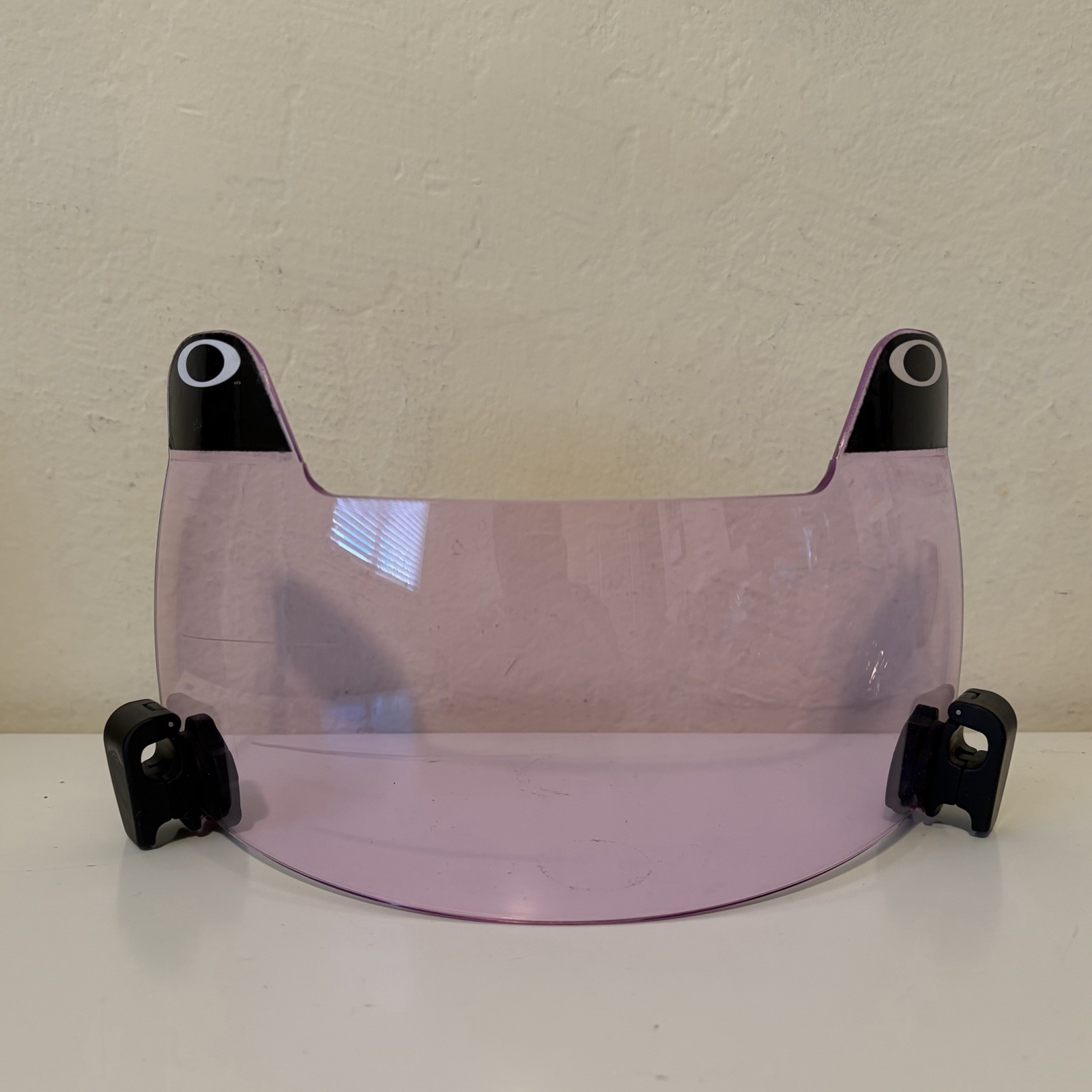 Oakley Football Legacy Visor Shield Pink Clear With Black Decals And Black Clip