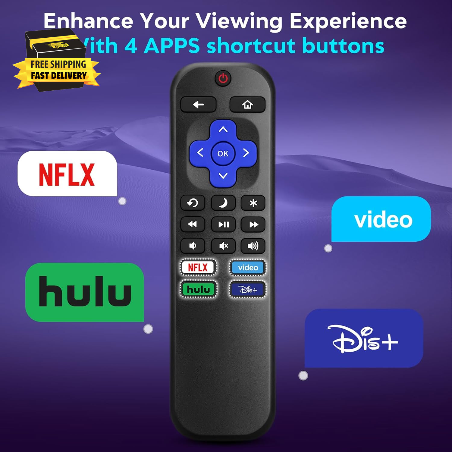 For Roku-Tv-Remote-Replacement,Universal Control for TCL,ONN, Hisense Roku Tvs(T
