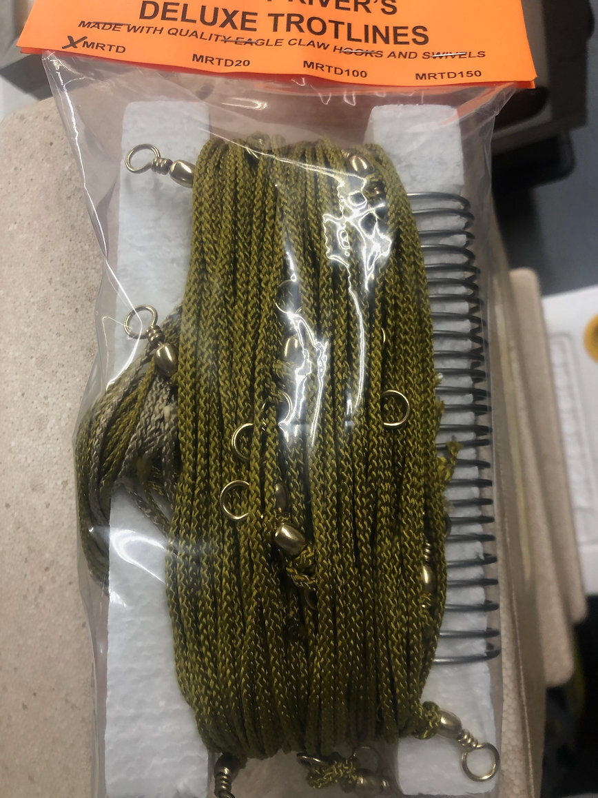 Muddy River's Trotline 100' Catfish Tackle w/25 7/0 Hooks & 1 ft Braided Drops