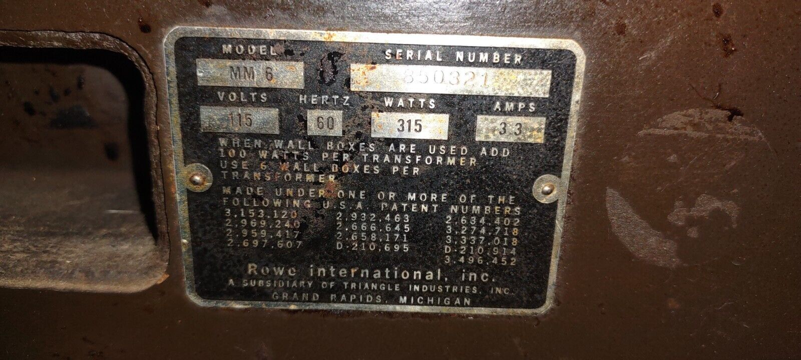 rowe mm-6 arcade jukebox title page #2