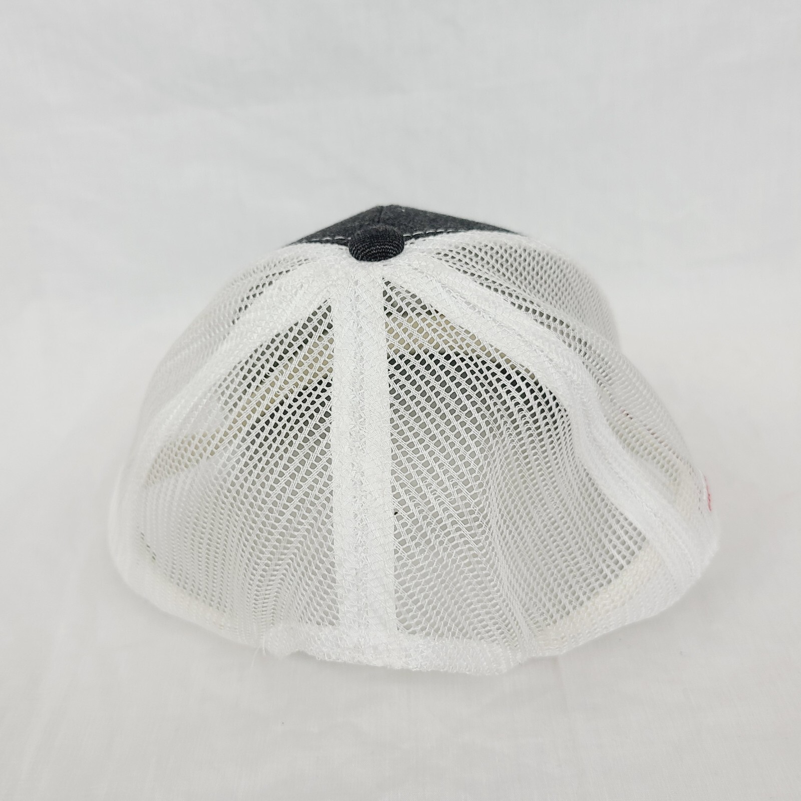Enigma Fishing Hat Gray White Embroidered Cap Snapback Mesh