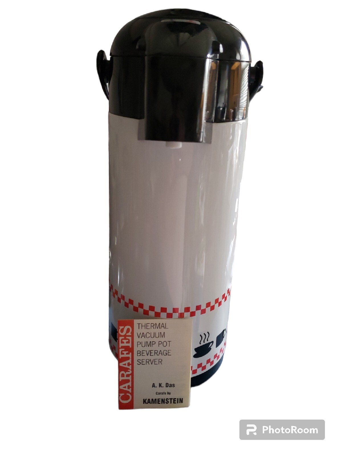 New 1992 A.K. DAS Kamenstein Carafe  Thermal Pump Coffee Tea Beverage Server AK