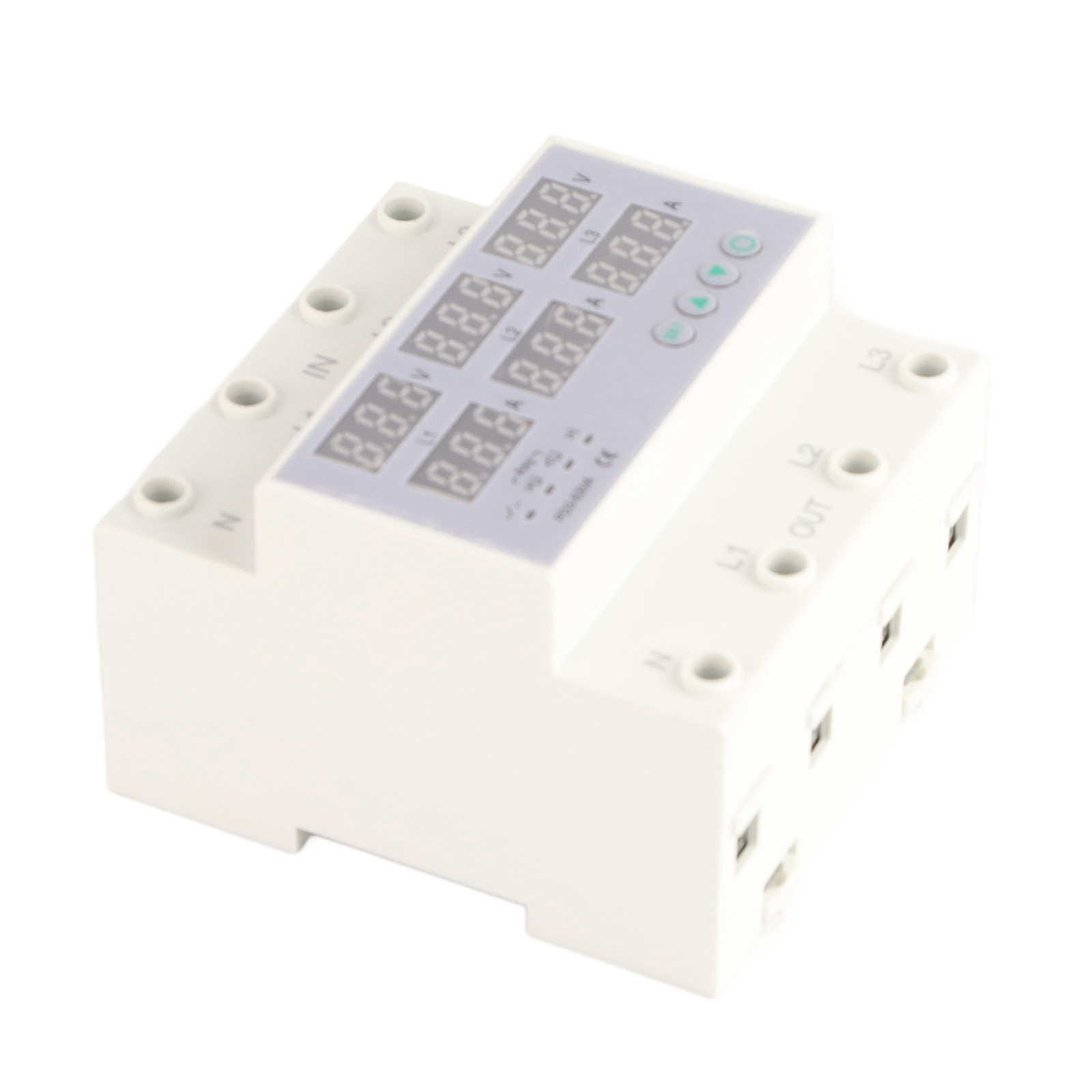 3 Phase DIN Rail Voltmeter Ammeter Automatic Overvoltage Protector 63A Part