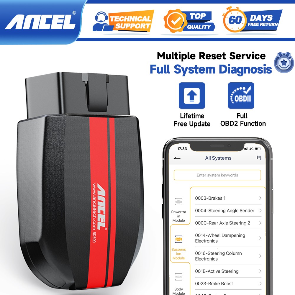 ANCEL BD500 For VAG Car OBD2 Diagnostic Scanner Bluetooth All System Code Reader