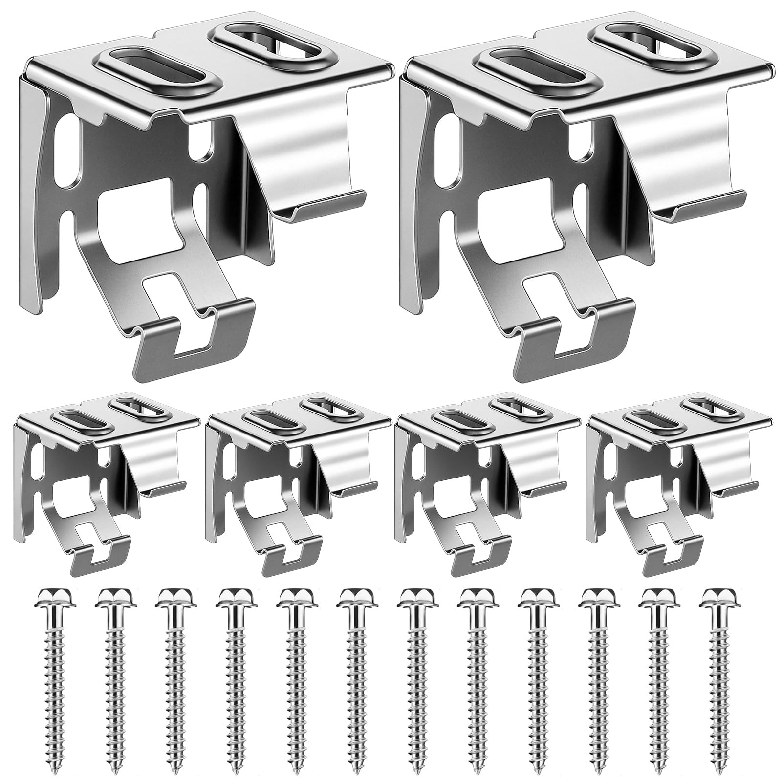 6 PCS Mini Blind Brackets For Window Blinds With Screws 1.38x1.18 Inch White