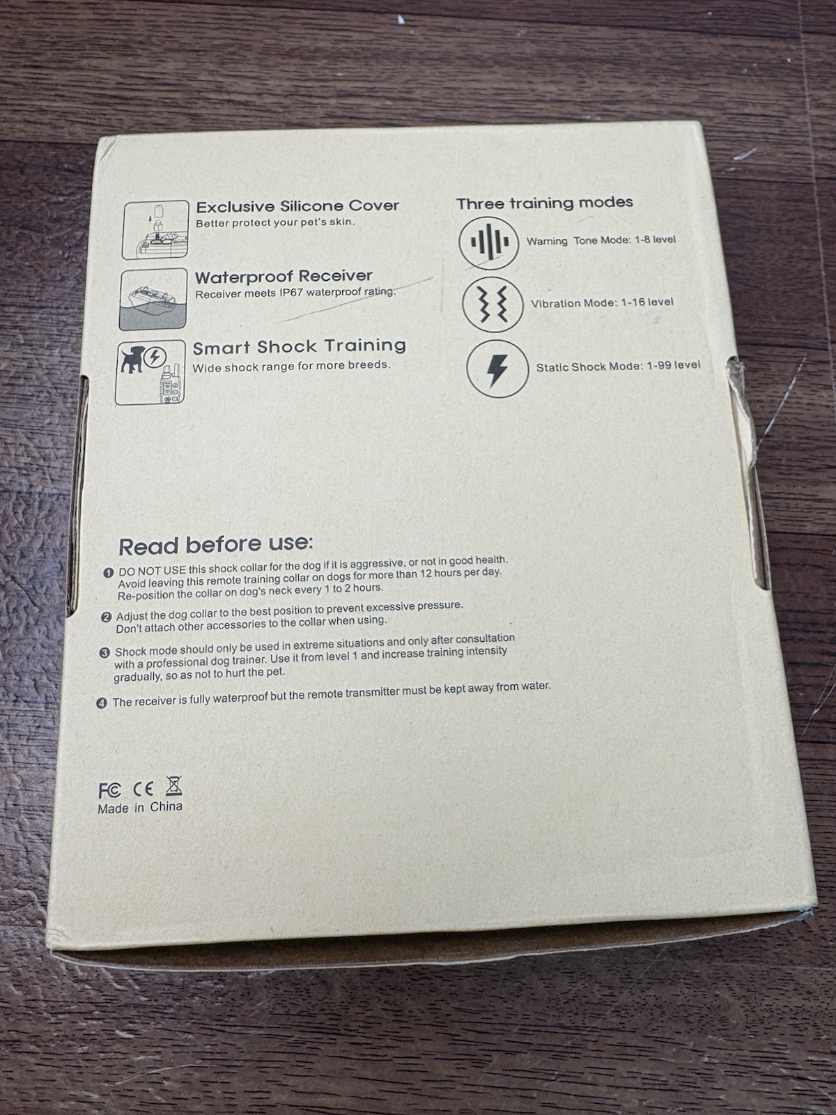 3 Training Mode Warning Tone, Vibration Mode 1-16 Static Shock Mode 1-99 Levels