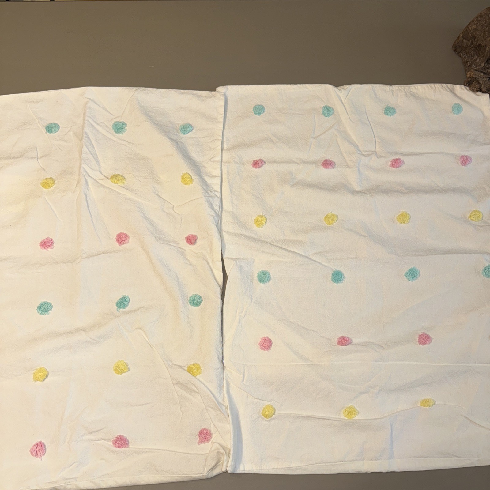 Urban Habitat Kids Pillow Shams~Callie Cotton Jacquard Weave~Colorful~Pom Pom