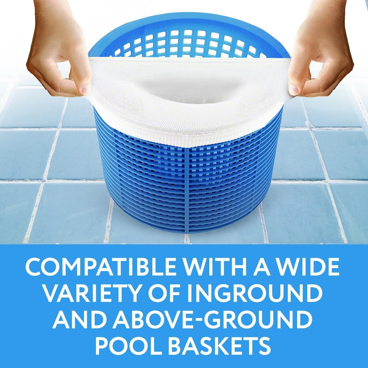 100 Pack Pool Spa Skimmer Basket Pre-Filter Saver Bag Fine Mesh Screen Socks