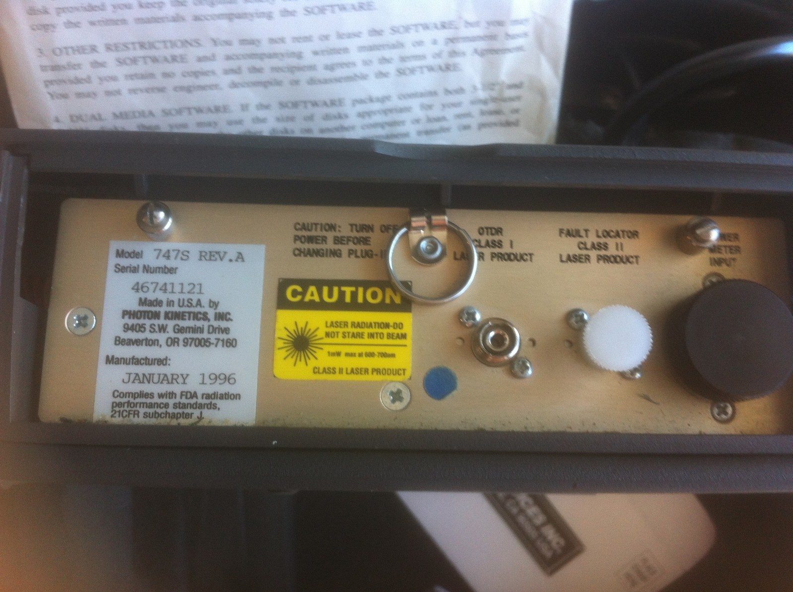 Photon Kinetics GN Nettest 7500 Optical Time Domain Reflectometer w 747S