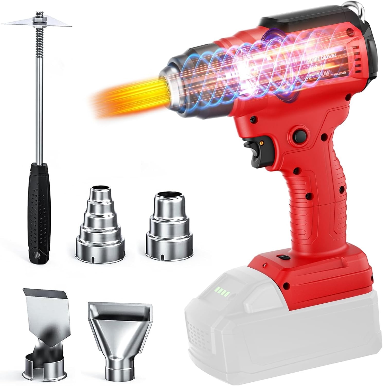 Cordless Heat Gun for Milwaukee 18V Battery, 350W 1022°F Hot Air Gun Kit