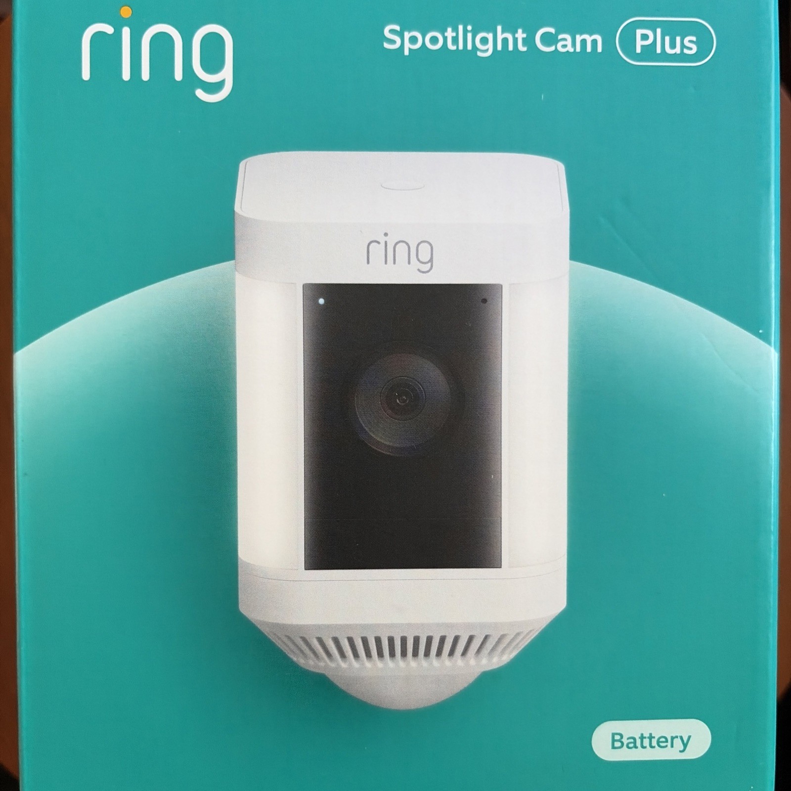 Ring Spotlight Cam Plus Battery Powered Outdoor Camera Lights and Siren White