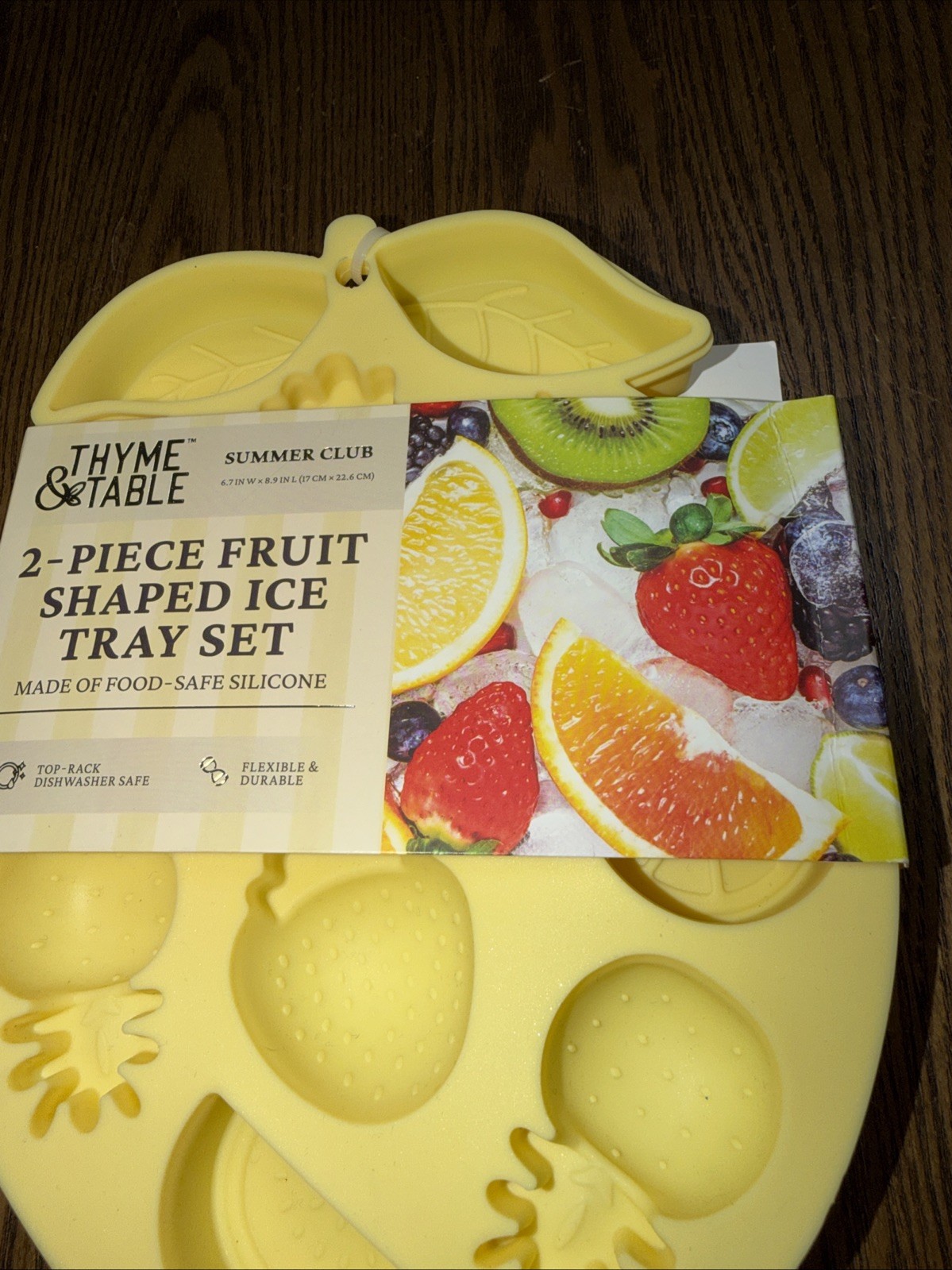 Thyme & Table Summer 2-Pack Fruit-Shaped Silicone Ice Trays Yellow