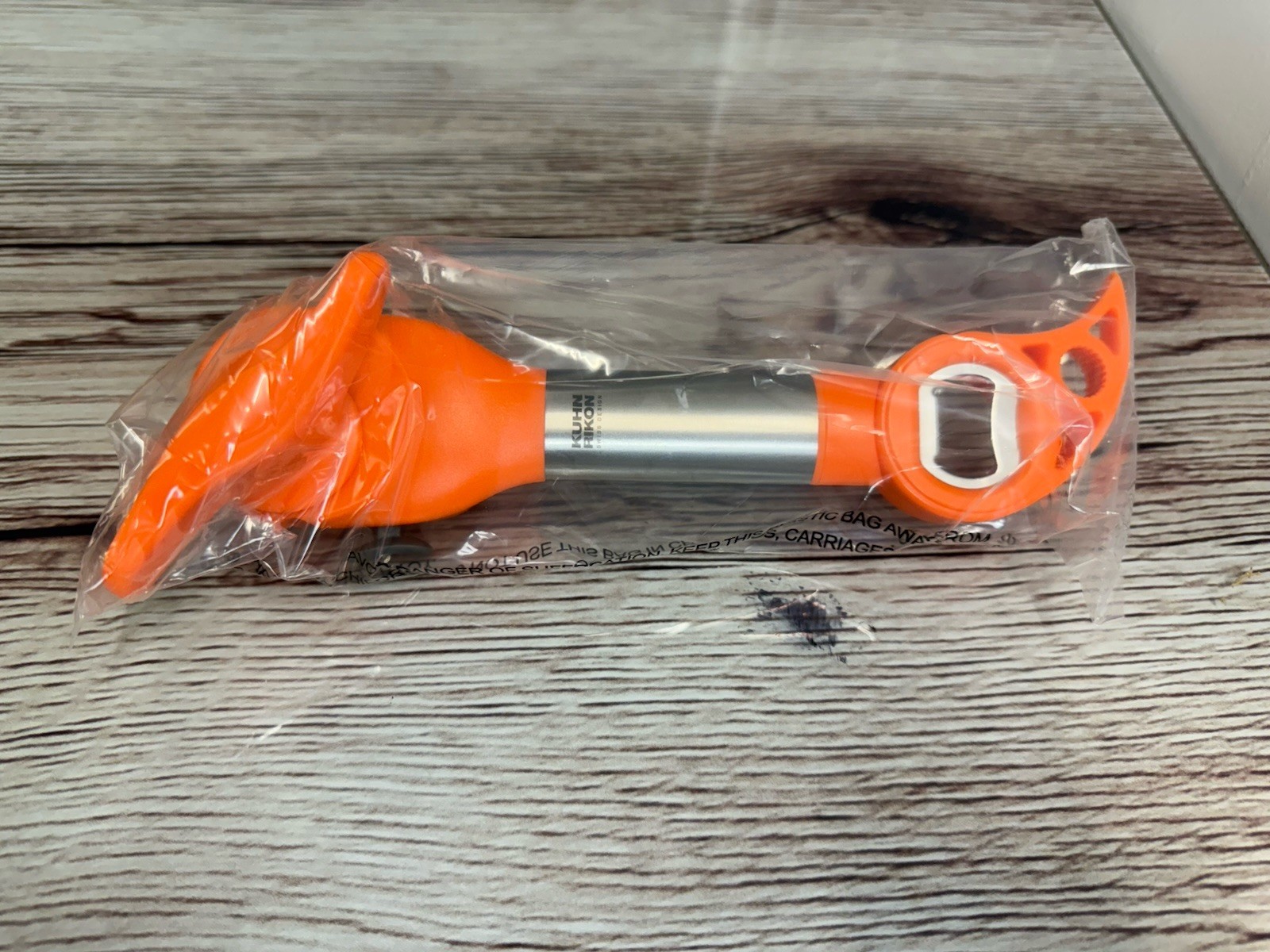 Kuhn Rikon 6-in-1 Stainless Steel Can Opener K97707 ORANGE NEW