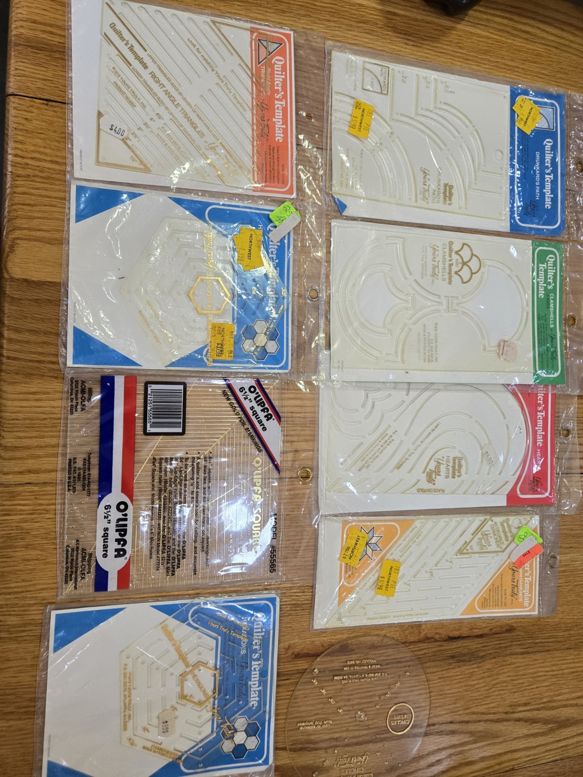 Lot Vintage Yours Truly Quilters Templates Drunkards Path Hearts Diamonds Circle