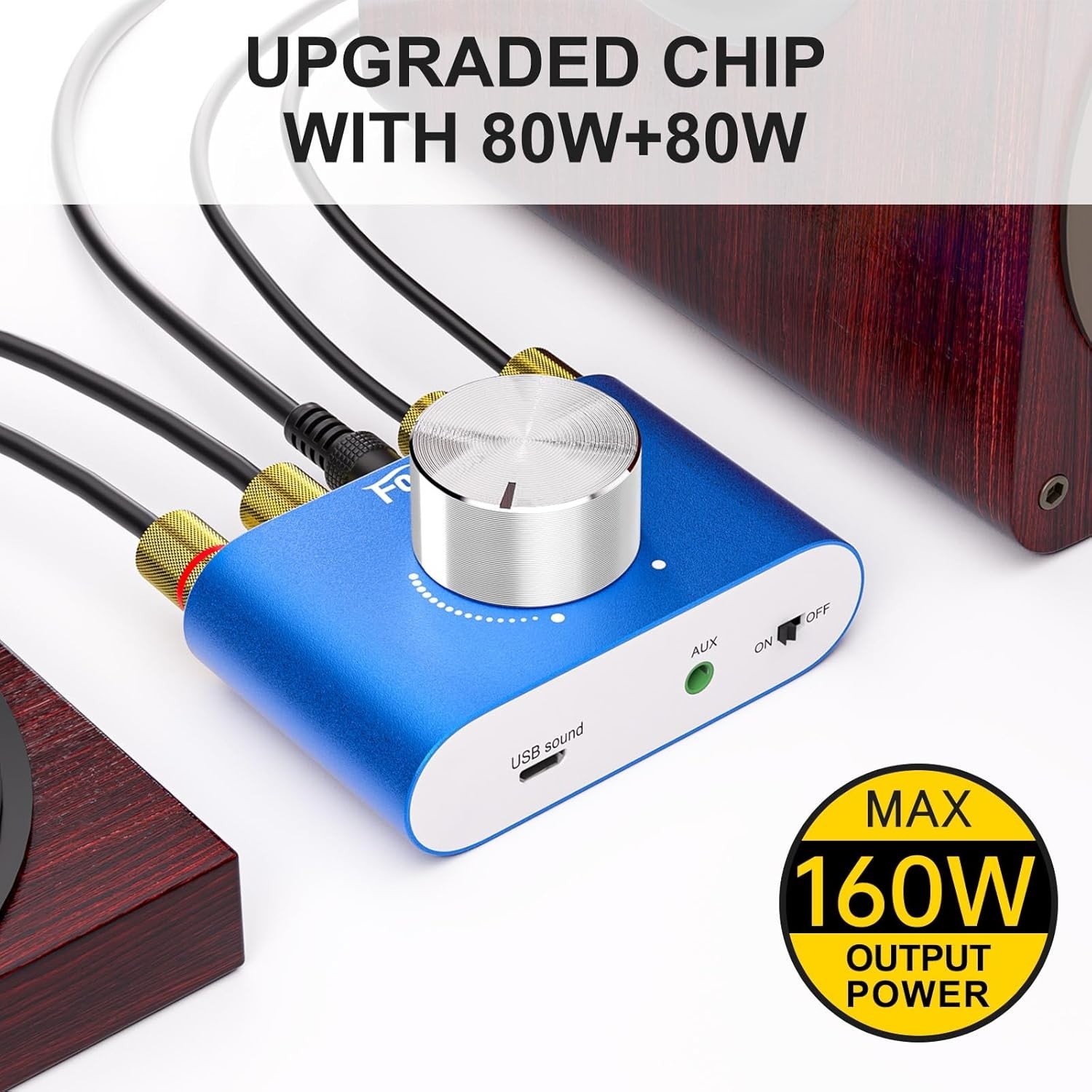 Compact F900S 160W Bluetooth Amplifier - Crystal-Clear 2x80W Sound Experience