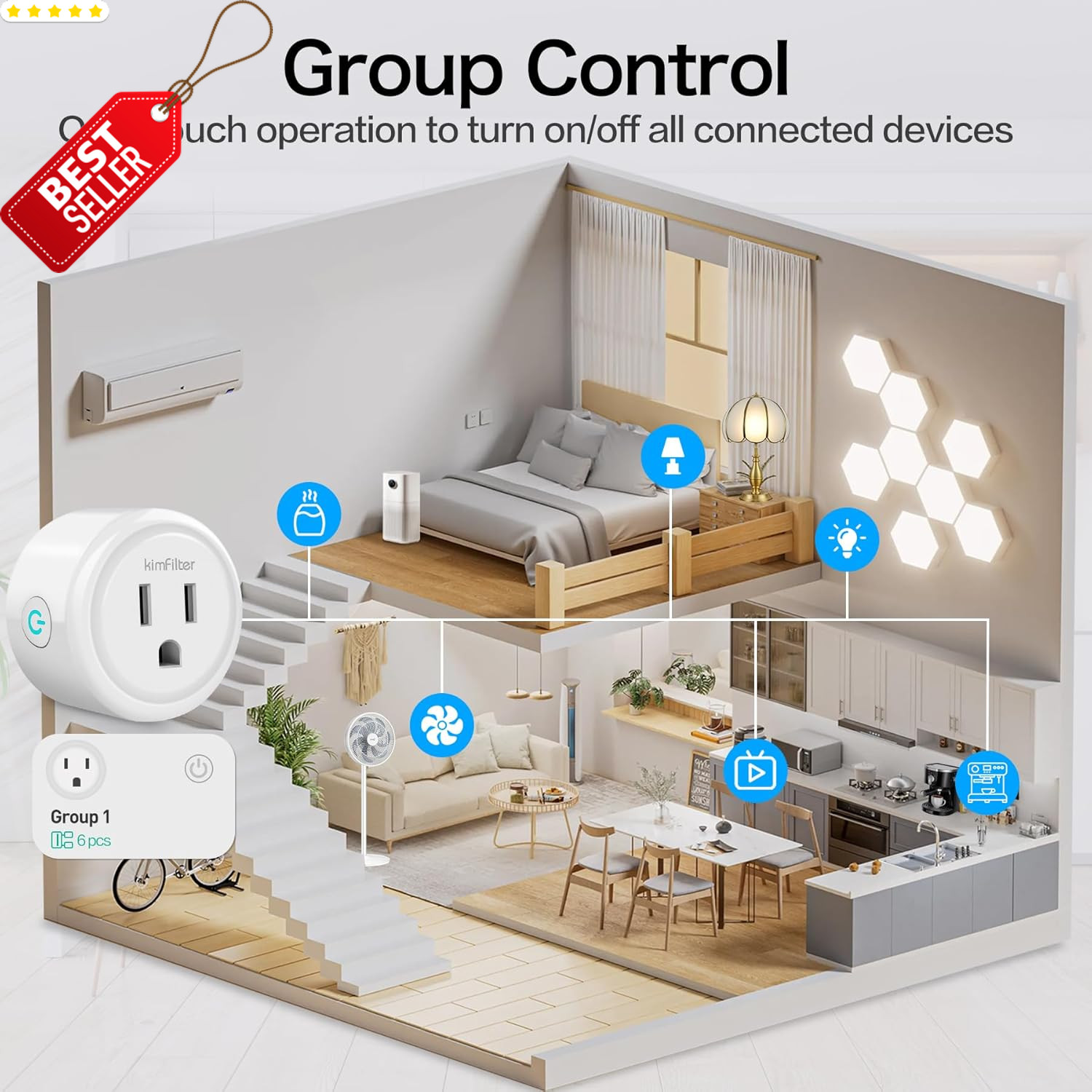 WiFi Smart Plug Outlet Alexa Google App Timer 2.4GHz Home Socket - US