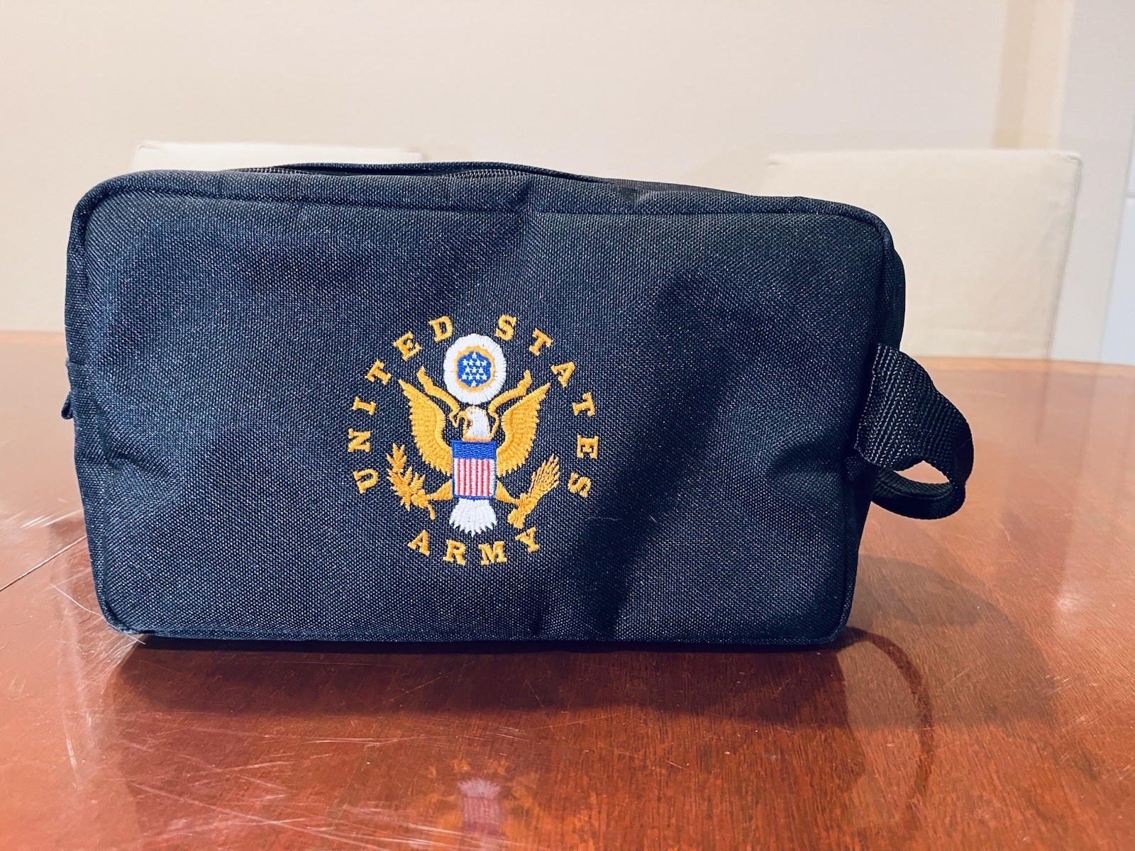 Vintage United States Army Shave Kit Black Zipper Top Handle Travel BAG ONLY
