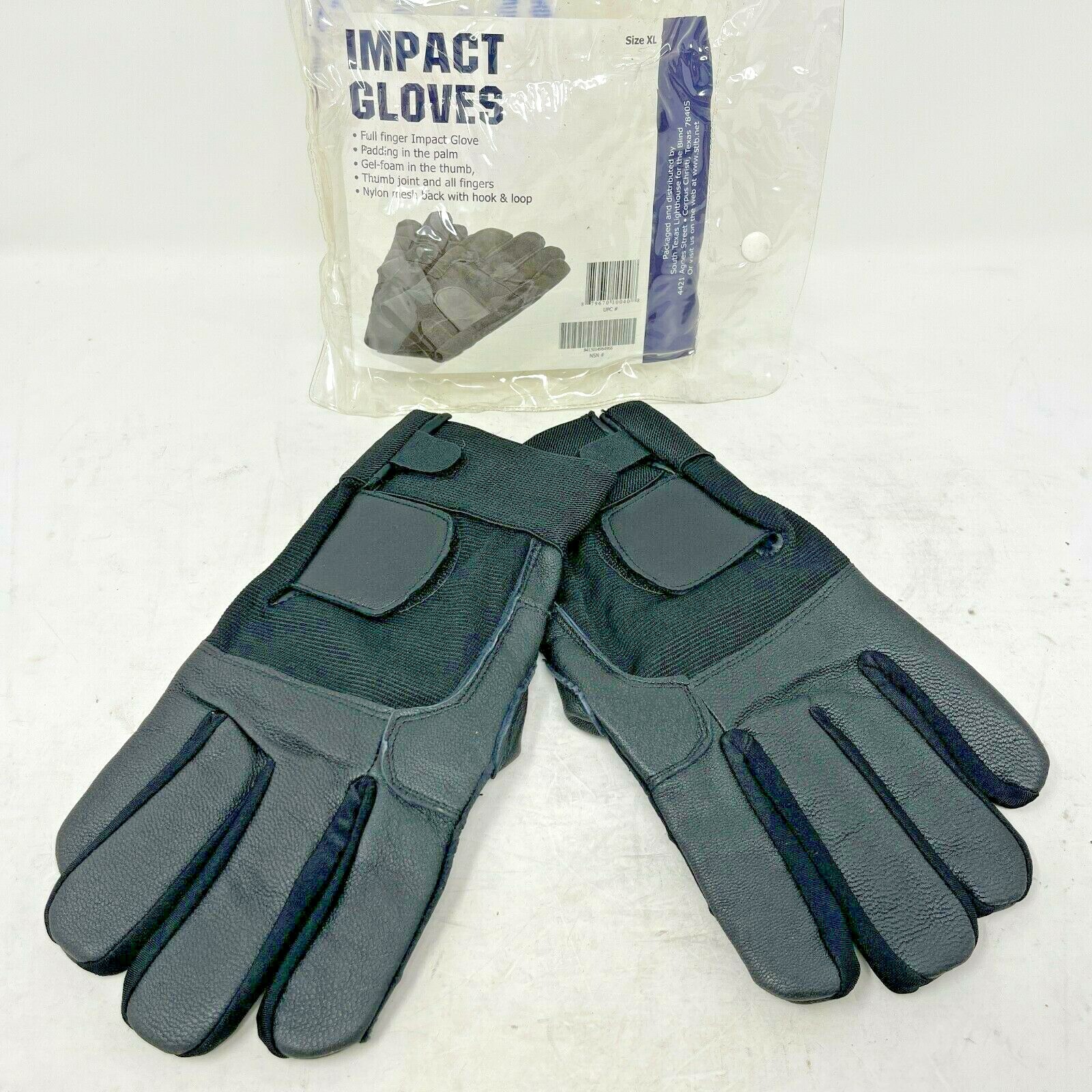 Light Duty Black Full Finger Mechanics Impact Gloves XL, Pair (Extra Large)
