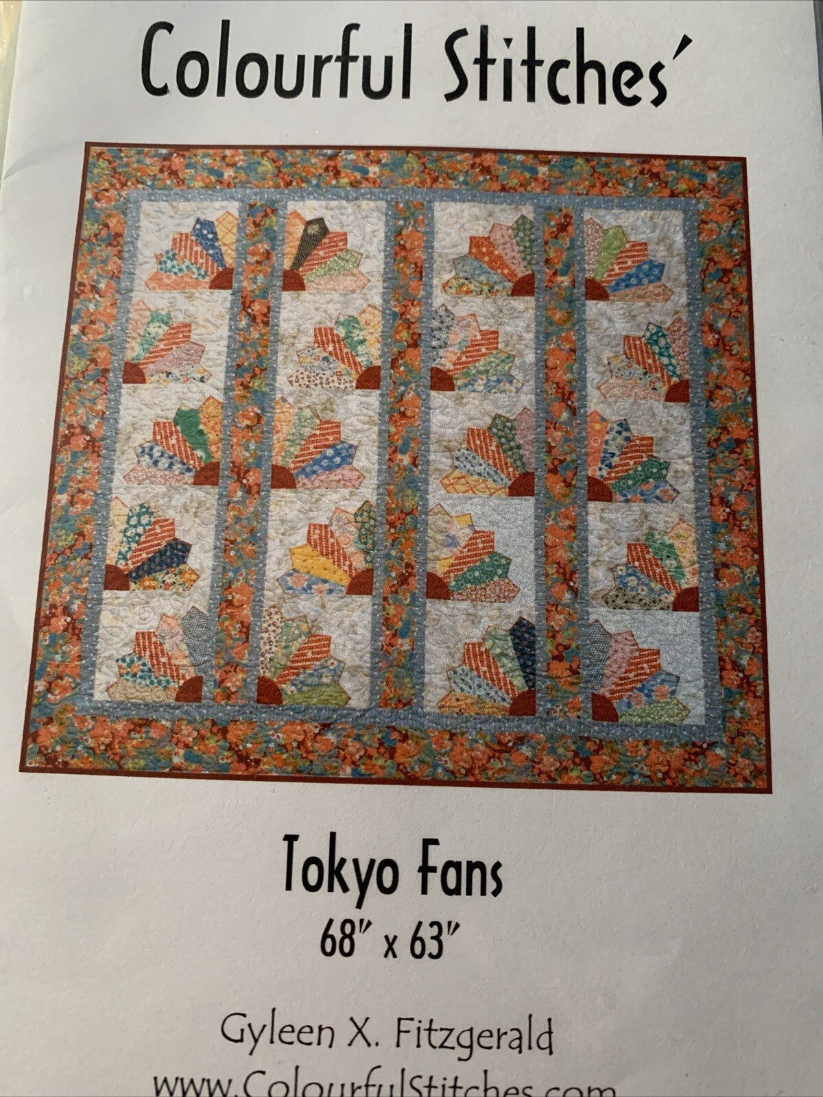 Colourful Stitches Quilt Pattern ‘Tokyo Fans’ 68x63” By Gyleen Fitzgerald 2007
