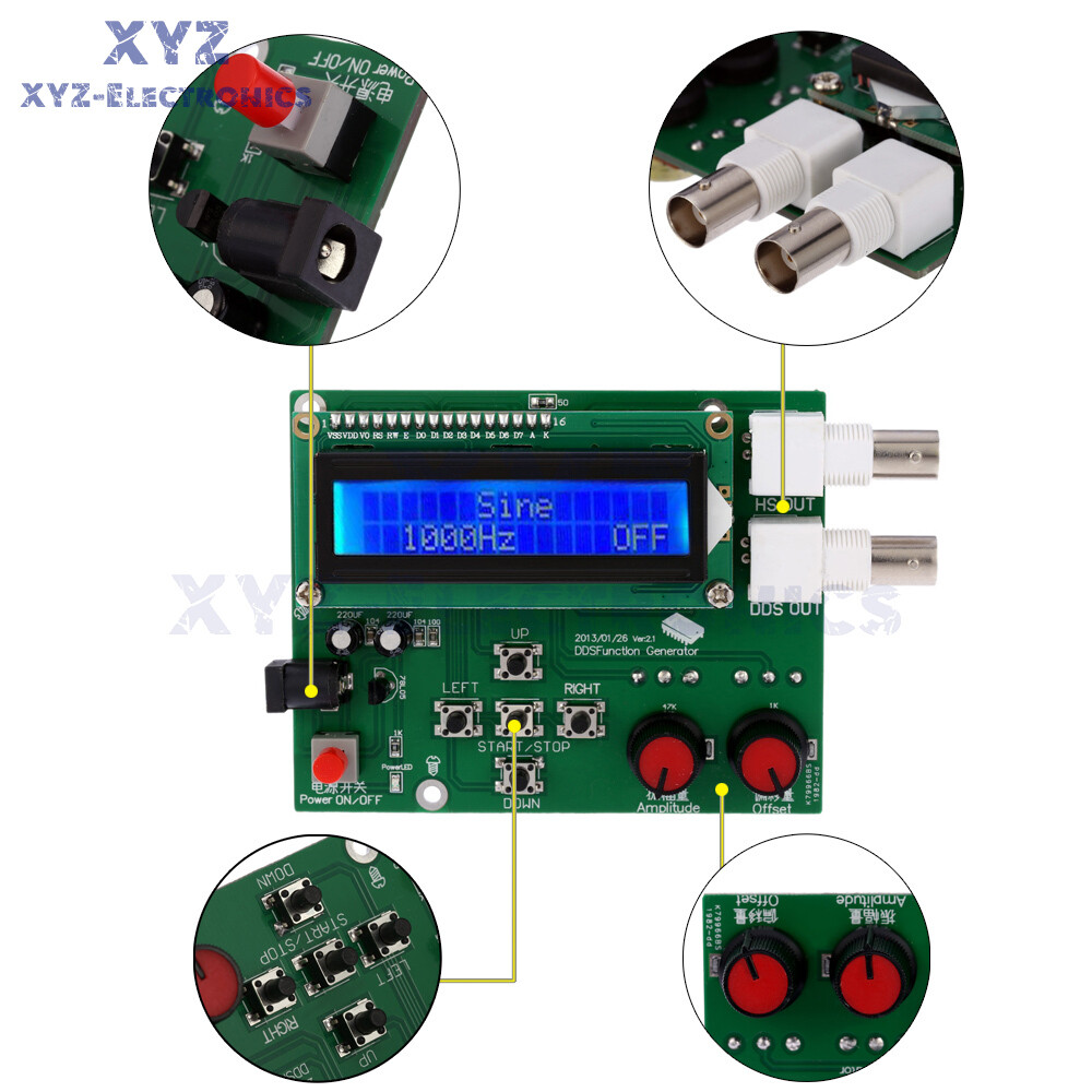 DDS Frequenz Function Signal Generator Module Sine Square Sawtooth Triangle Wave