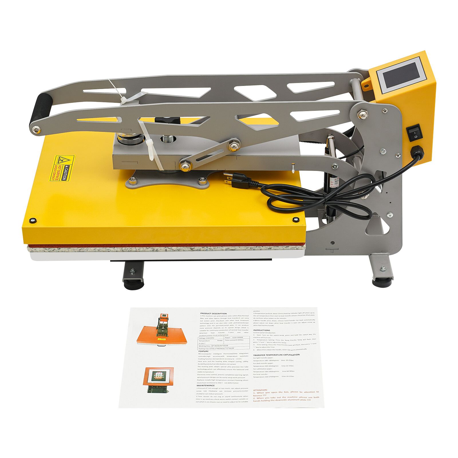 Large Format Clamshell Heat Press Transfer Heat Press Machine + Slide Out
