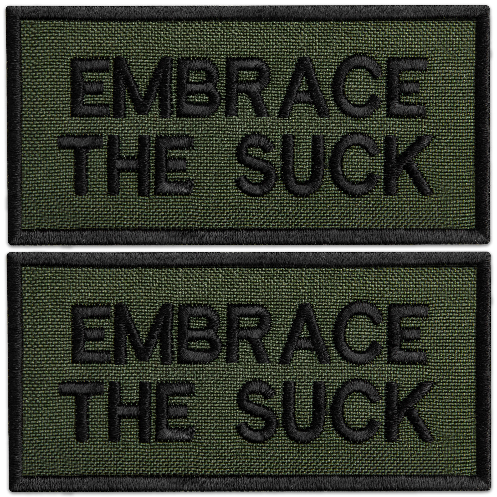 2 Pcs Embrace The Suck Patch Set, Embroidered Hook and Loop Patches