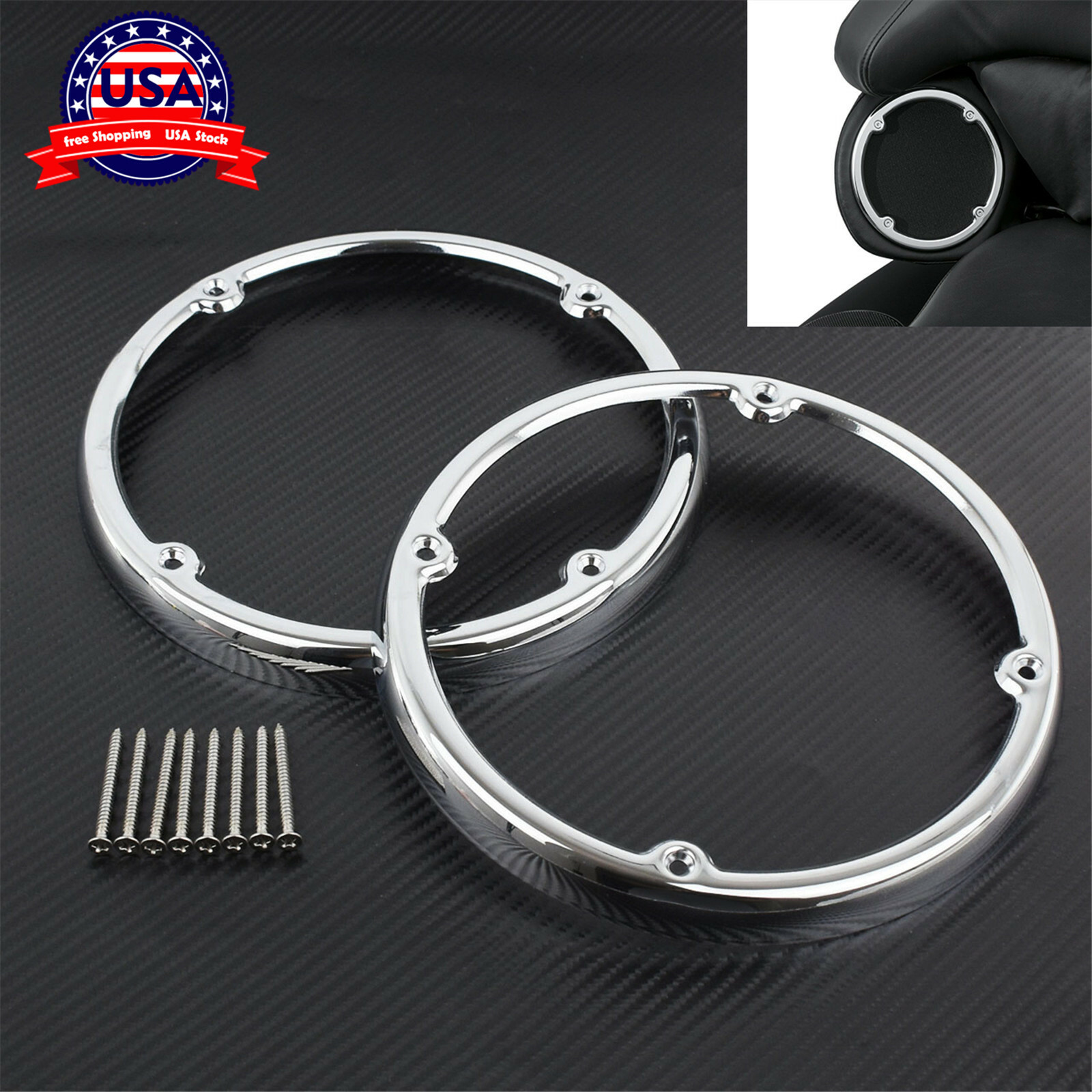 Tour Pak Speaker Trim Fit For Harley Electra Glide Ultra Limited Tri Glide 14-21