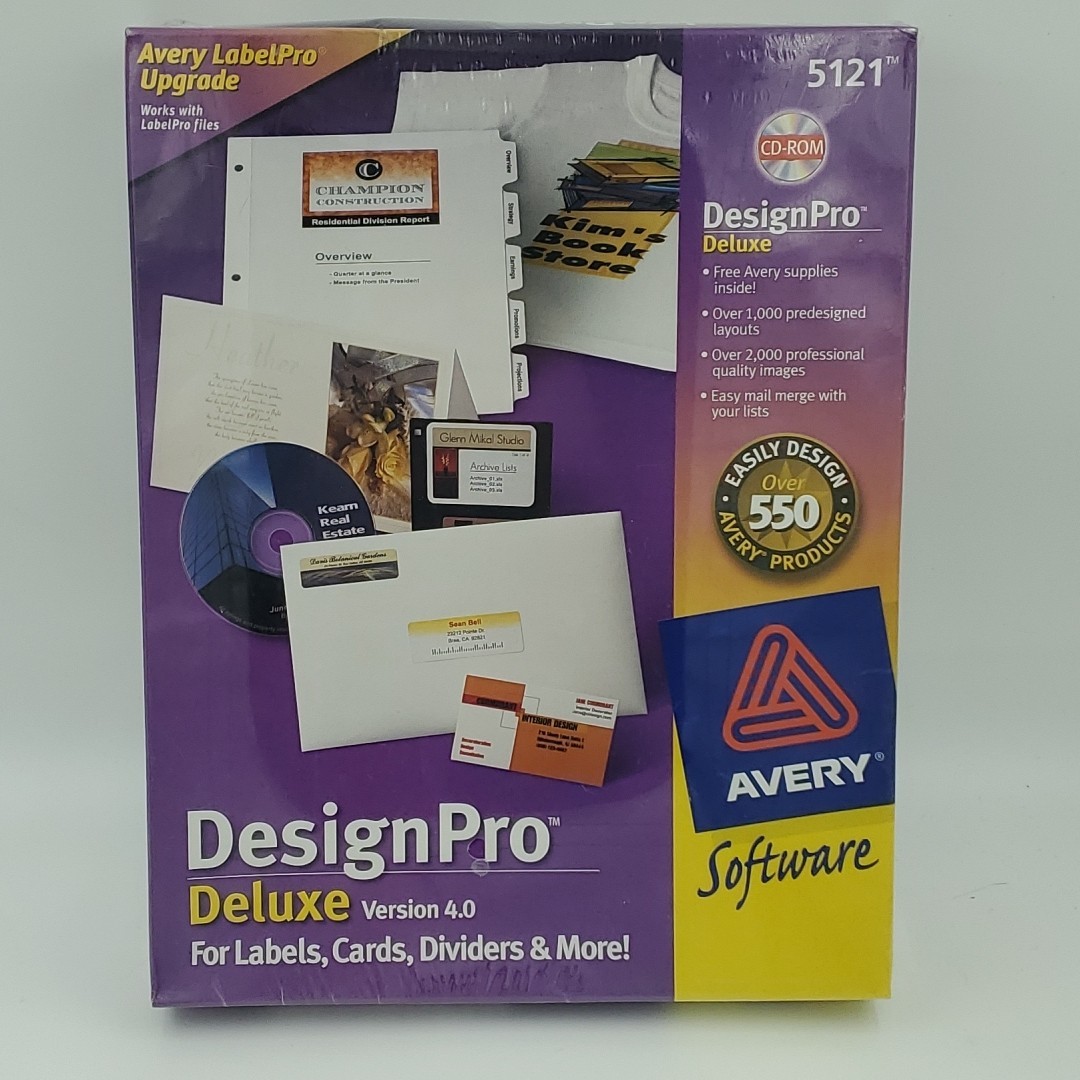 Avery 5121 DesignPro Deluxe 2000. CD ROM Labels,Cards,Dividers & More