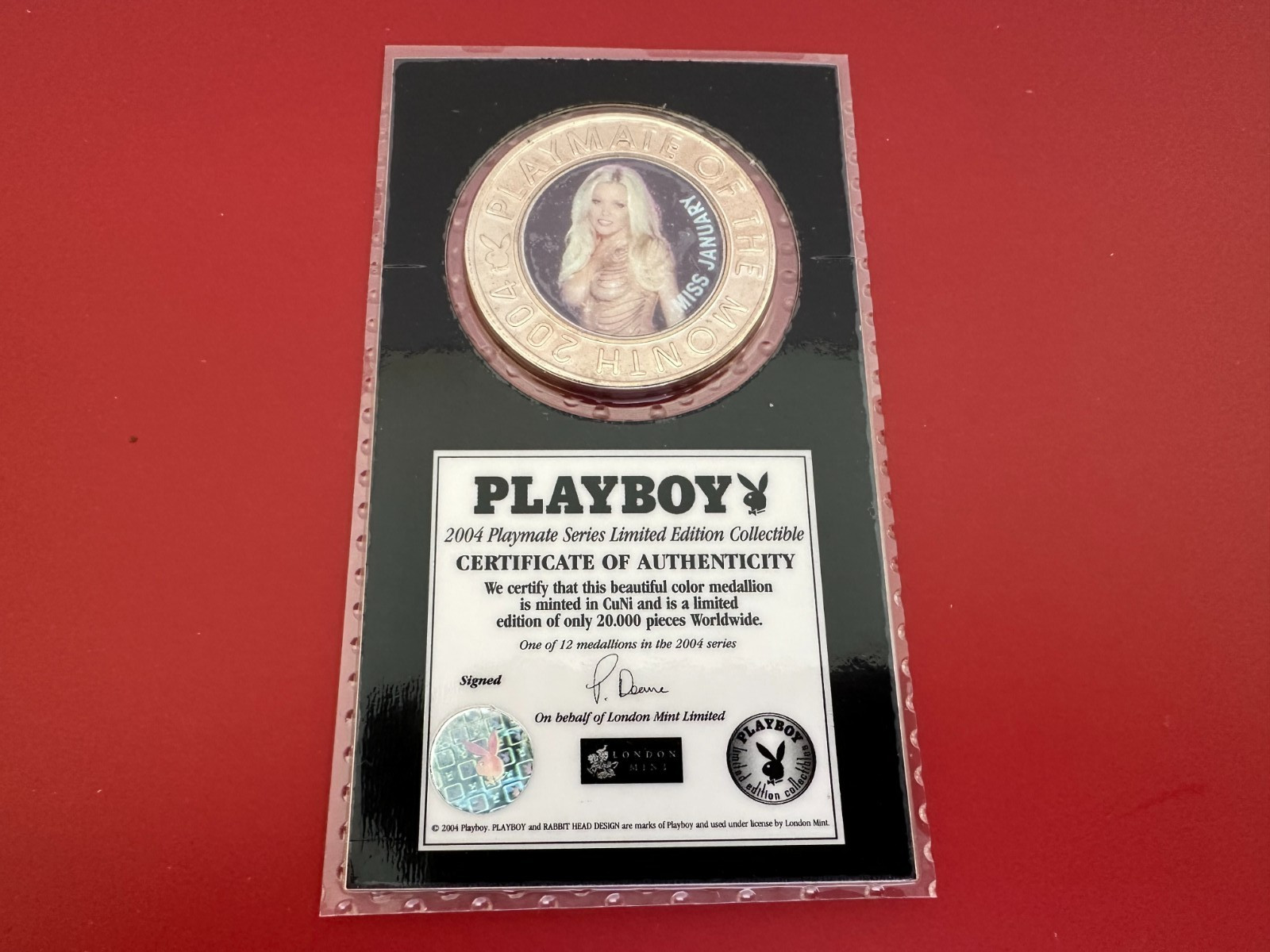 RARE PLAYBOY LIMITED EDITION JAN 2004 COLLEEN SHANNON COIN COLLECTIBLE WITH COA!
