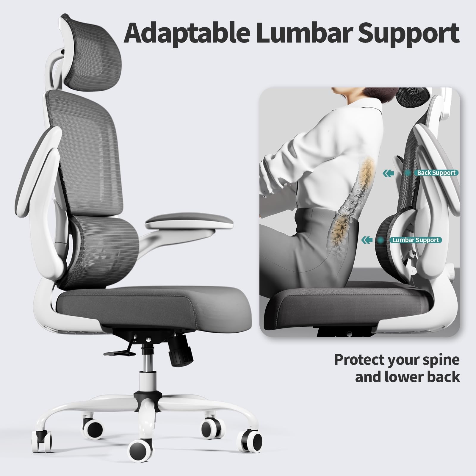 Office Chair Ergonomic Desk Chair, 330 LBS Home Mesh Office Desk Chairs with ...