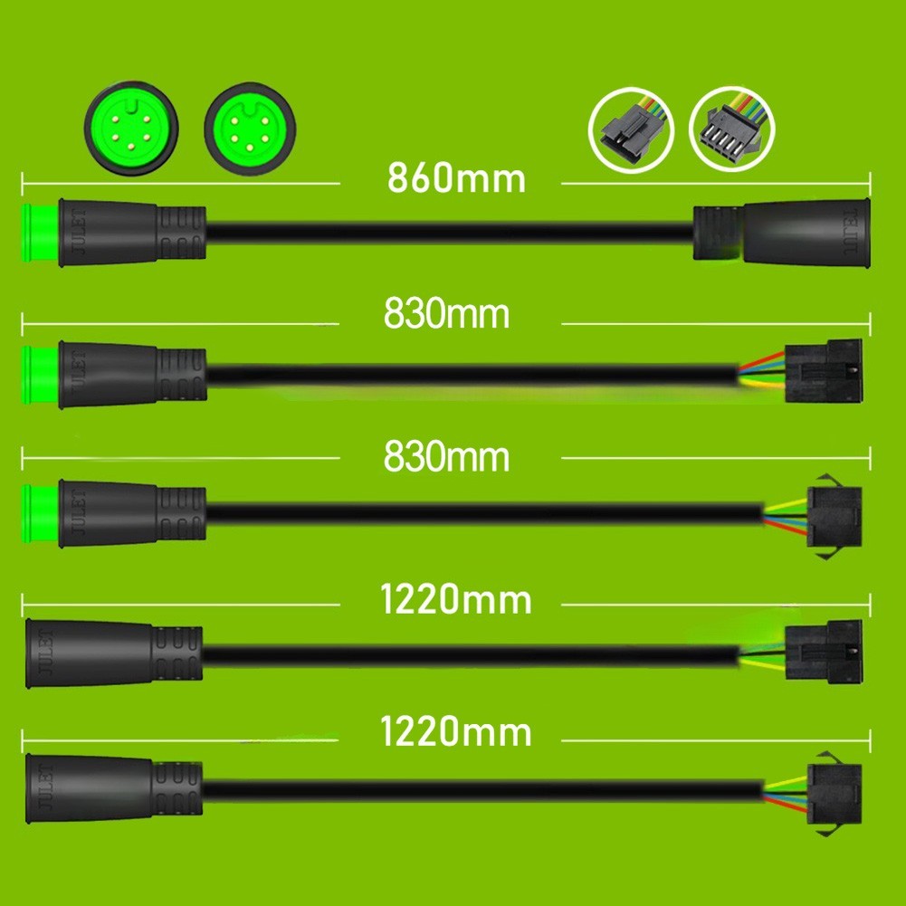 Extended Waterproof 5 Pin Cable Adapter for Electric Bike Ebike Display