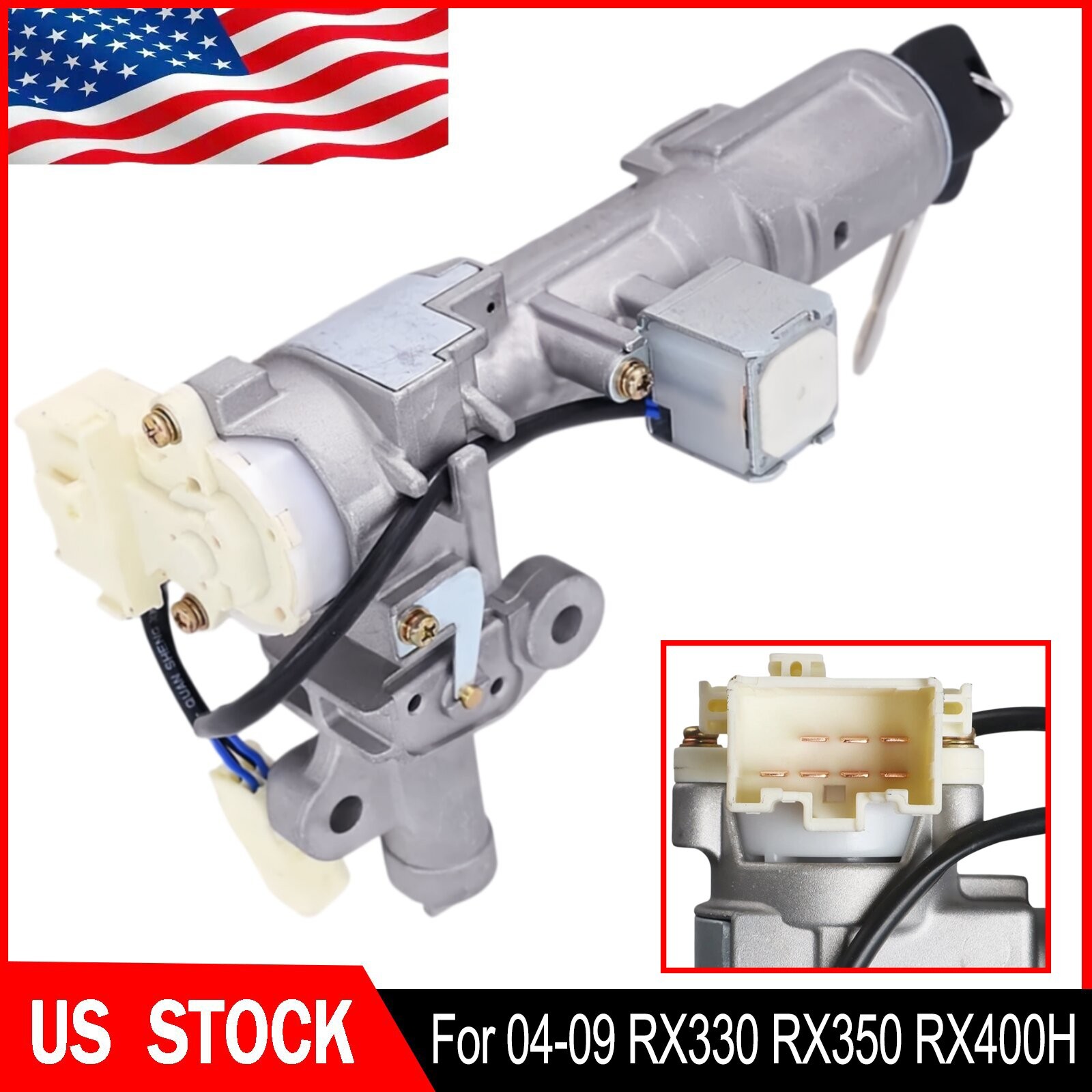 For 04-09 RX330 RX350 RX400H 45020-48-2 Ignition Lock Cylinder Assembly 2 Shells