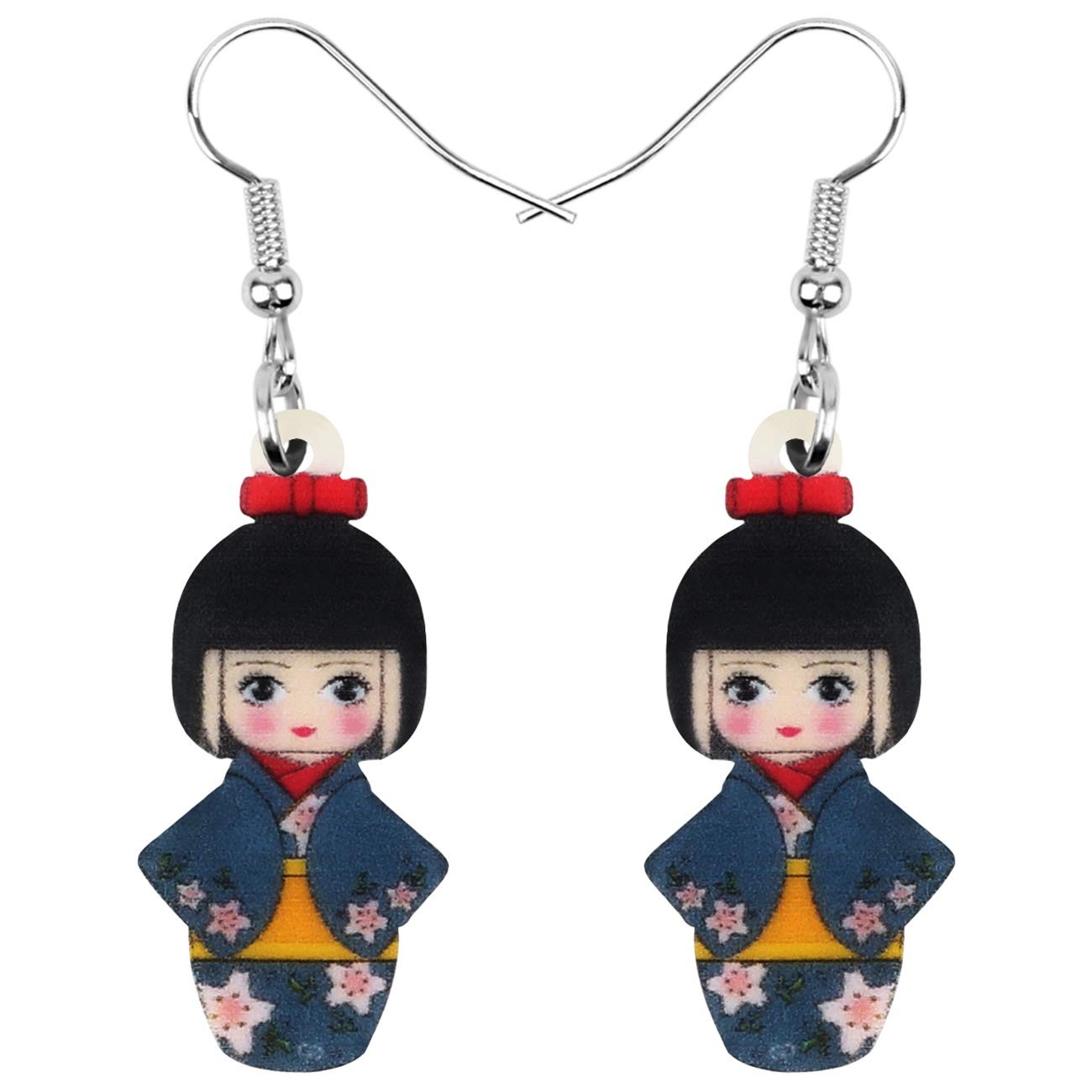 Acrylic Anime Cute Japanese Style Kimono Doll Earrings Charms Drop Dangle J - 03