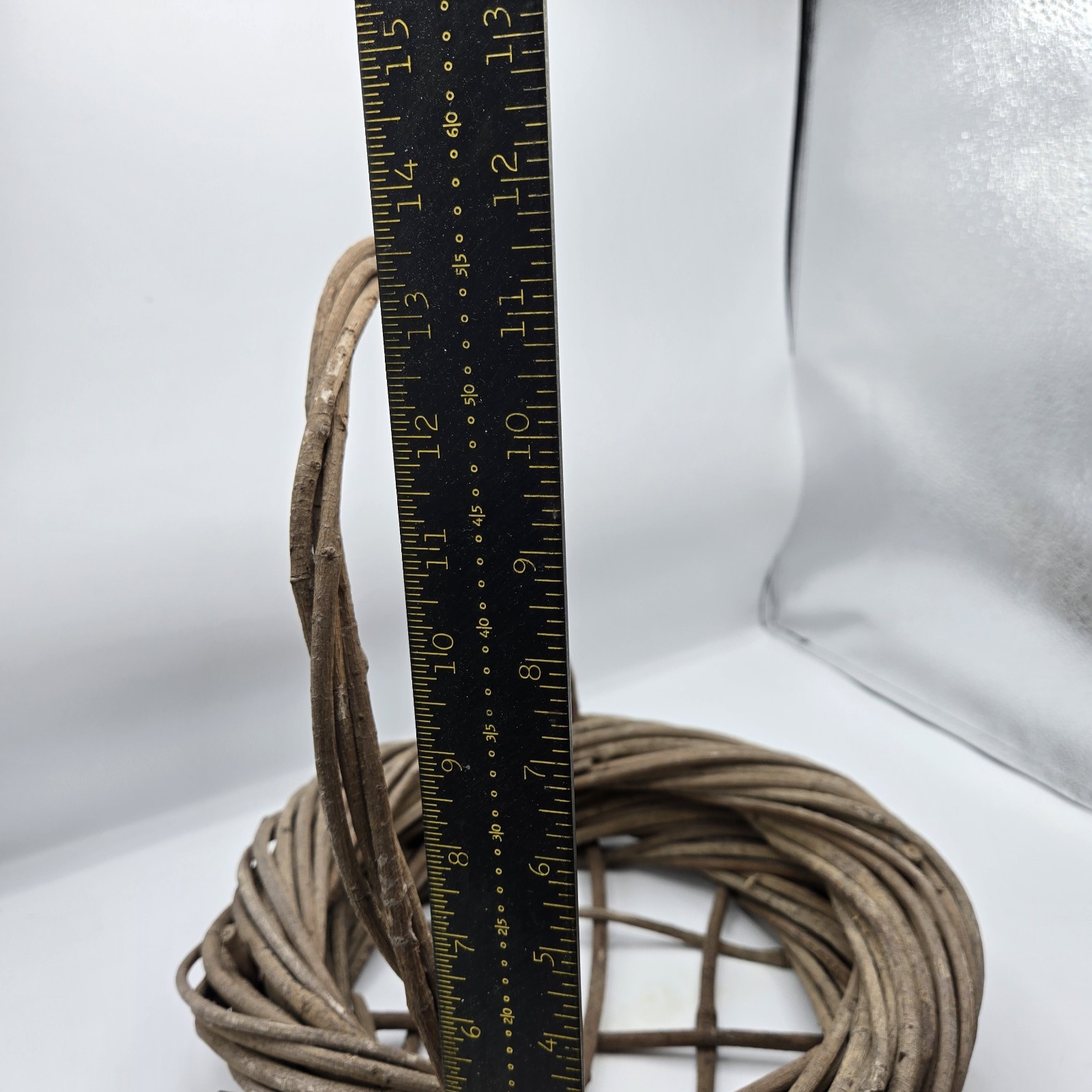Cottage Core, Primative Grapevine Woven Basket With Handle 11"diameter 12"tall