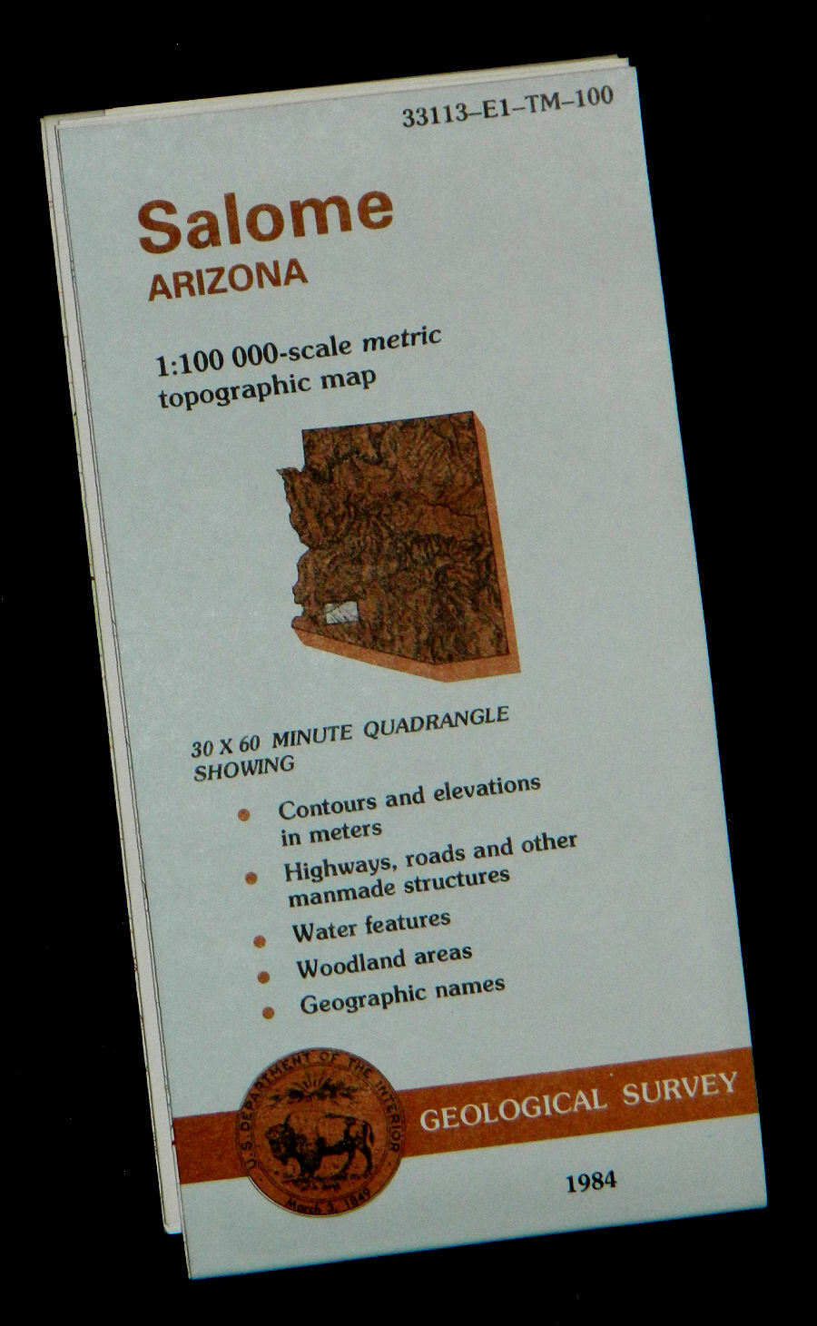 USGS, Salome, Arizona metric topographic series (1984, folded map)