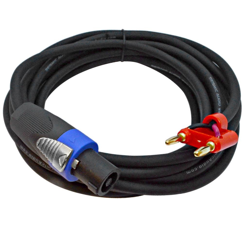 20ft Banana to Speakon Speaker Cable 16 Gauge Copper Audio Wire