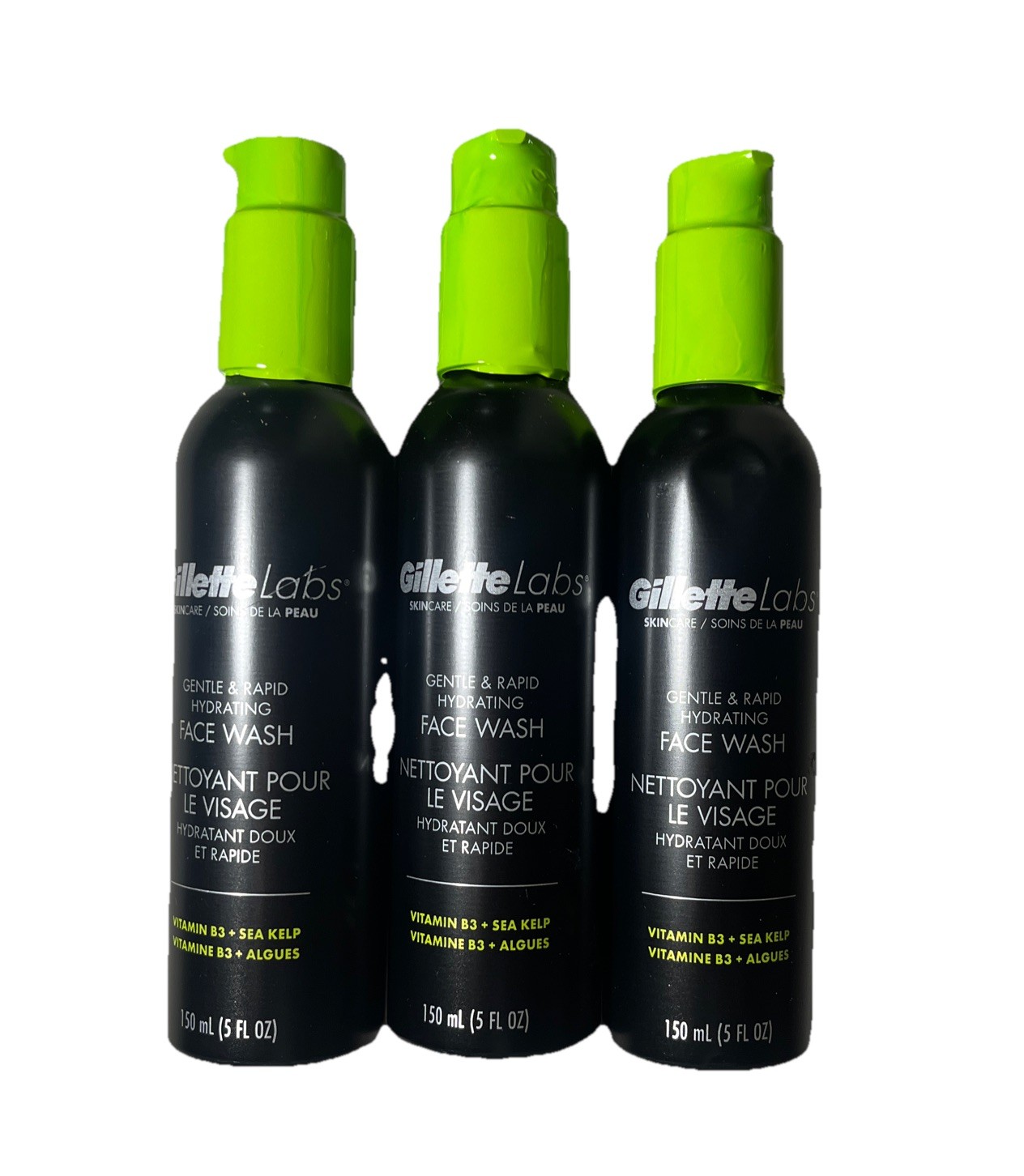 3x Gillette Labs Skincare Gentle & Rapid Hydrating Face Wash 5 oz Each