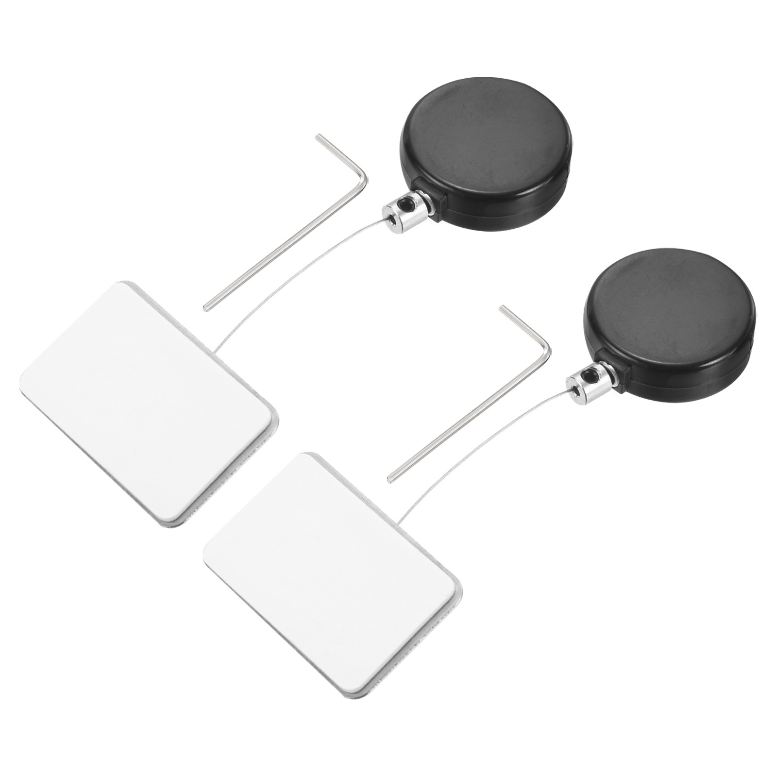 1.8ft Retractable Cable Security Lock with Square Patch Wrench, Black, 2 Pack